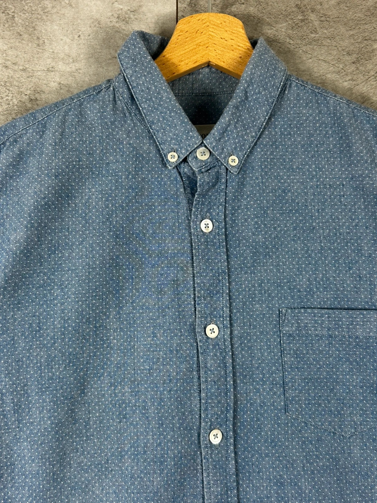 Octobre Éditions hommes chemise Charlie taille M chambray à pois bleu col boutonné – Octobre Editions – taille M 3