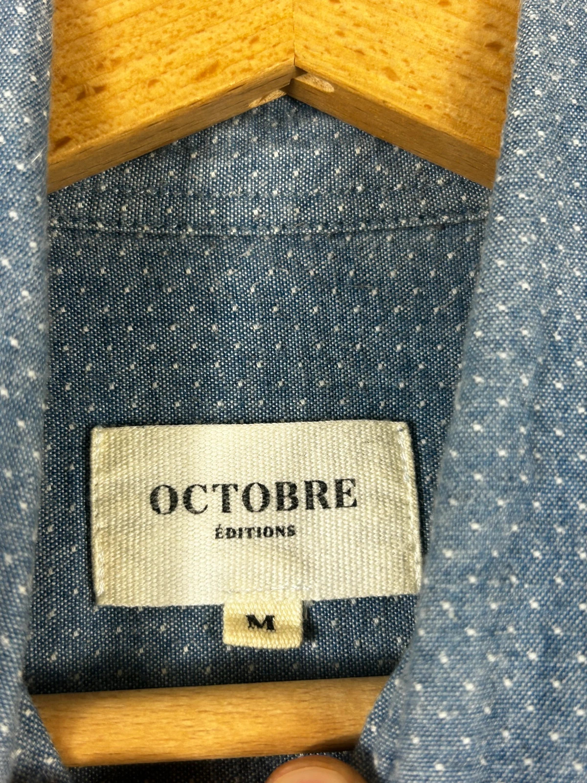 Octobre Éditions hommes chemise Charlie taille M chambray à pois bleu col boutonné – Octobre Editions – taille M 4