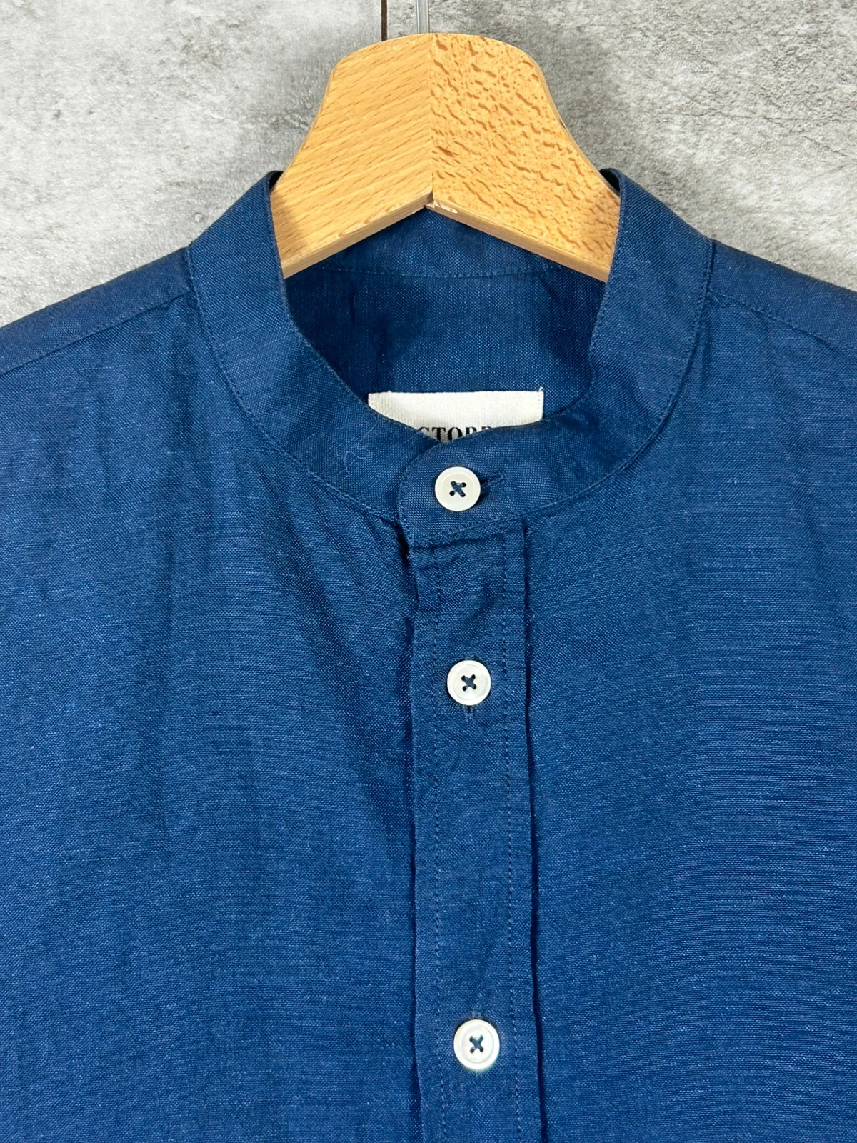 Octobre Éditions hommes chemise col officier taille XS coton lin bleu indigo – Octobre Editions – taille XS 3