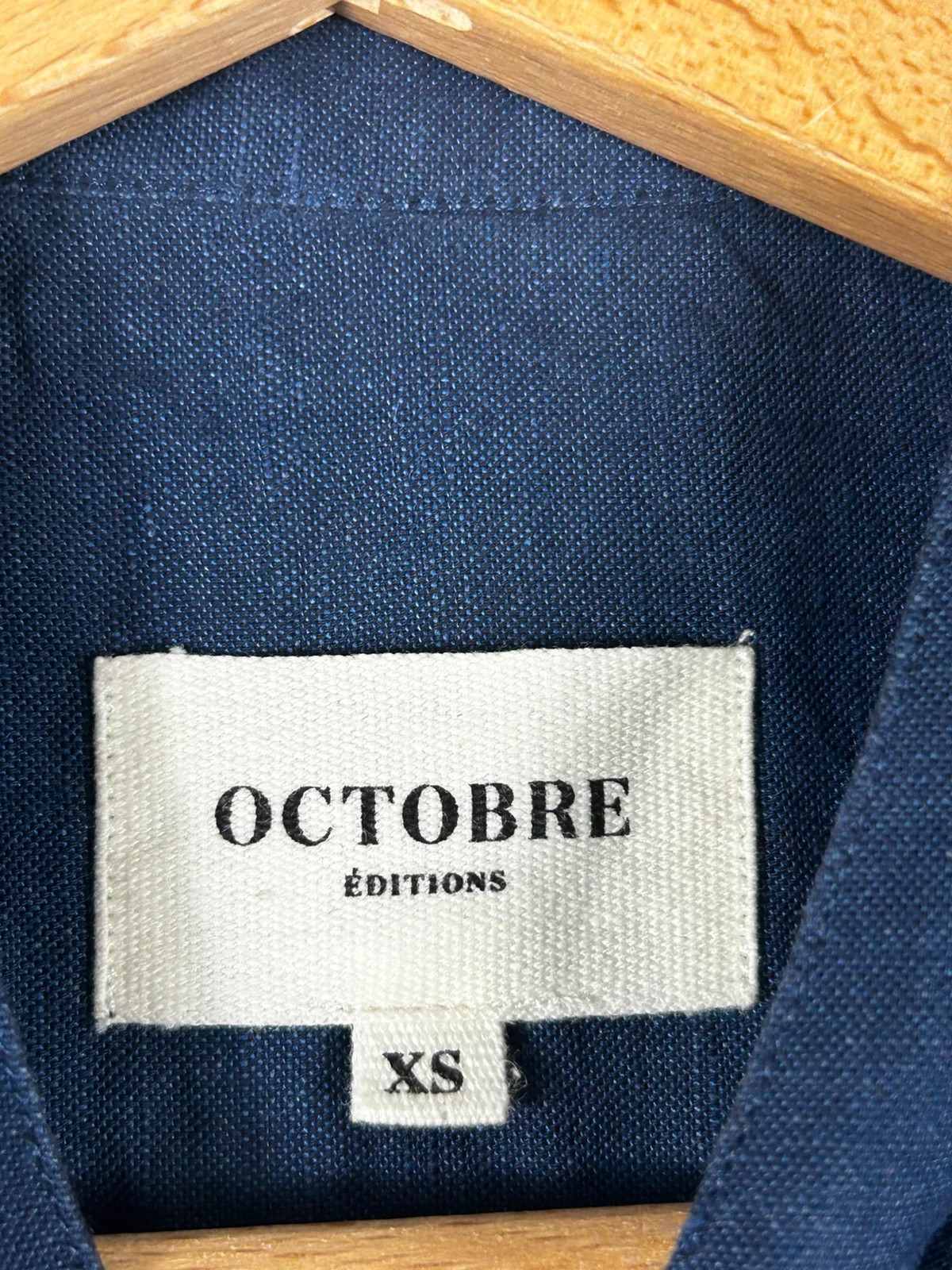 Octobre Éditions hommes chemise col officier taille XS coton lin bleu indigo – Octobre Editions – taille XS 4