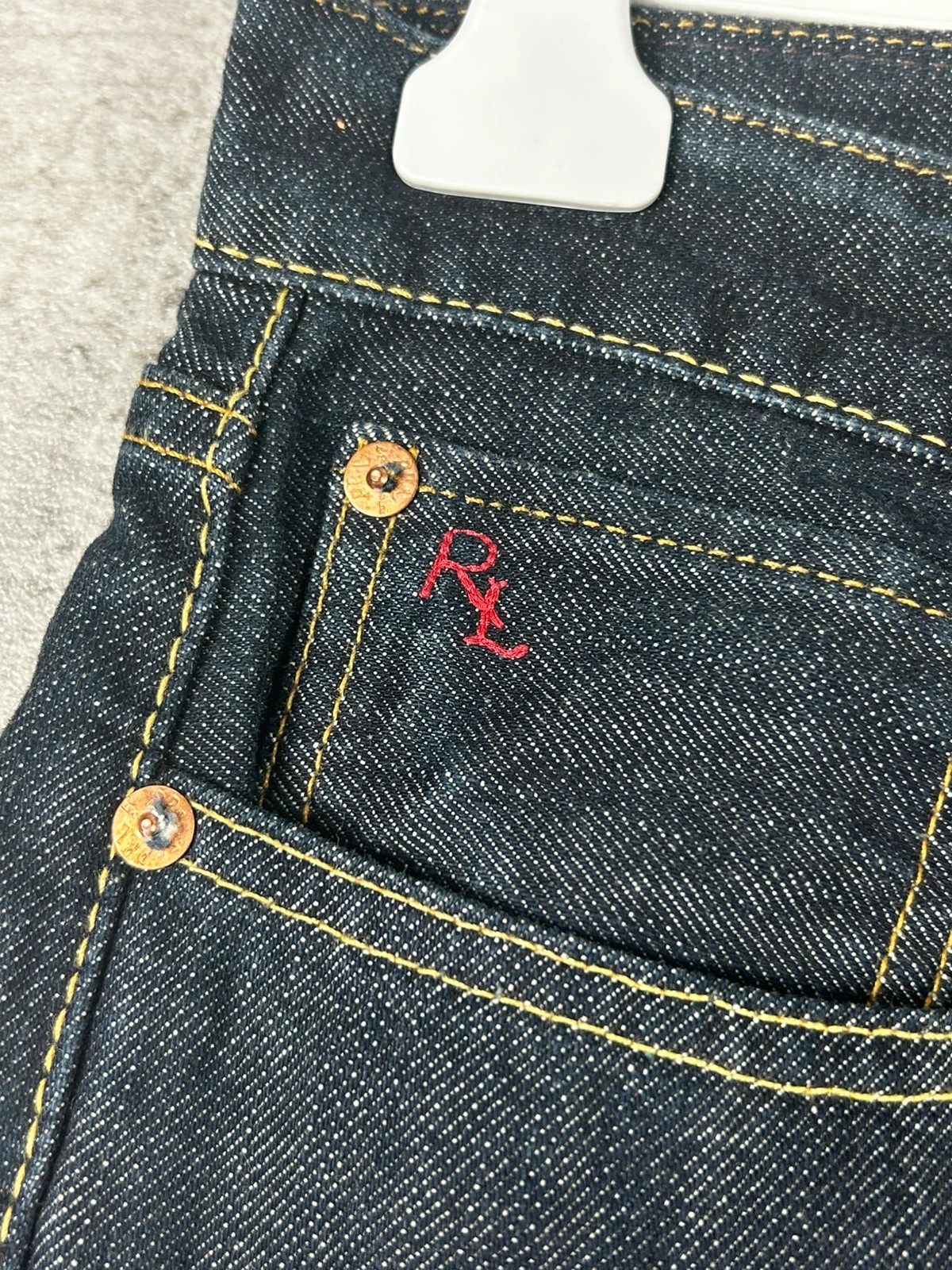 Ralph Lauren hommes jean Slim Straight W29 L30 denim brut 100% coton indigo – Ralph Lauren – taille W29 | FR 38 5
