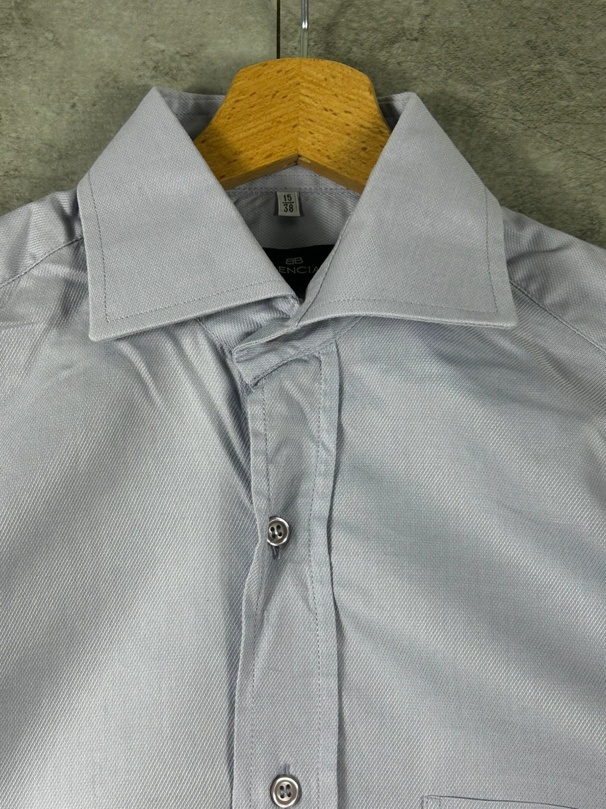 Balenciaga homme chemise BB vintage taille 38 S pur coton logo brodé lilas clair – Balenciaga – taille S 4