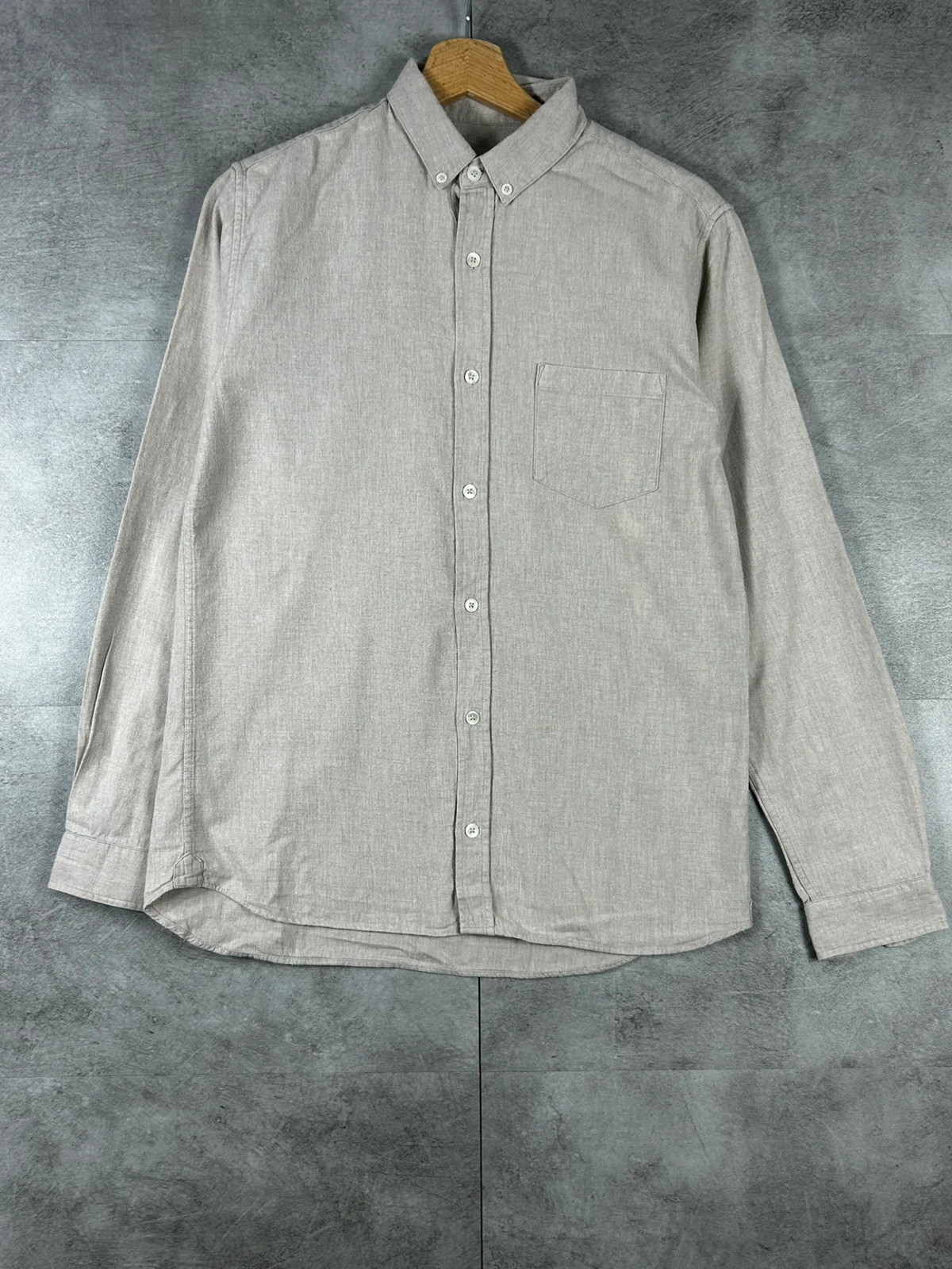 Octobre Éditions homme chemise taille S col boutonné casual gris clair chiné