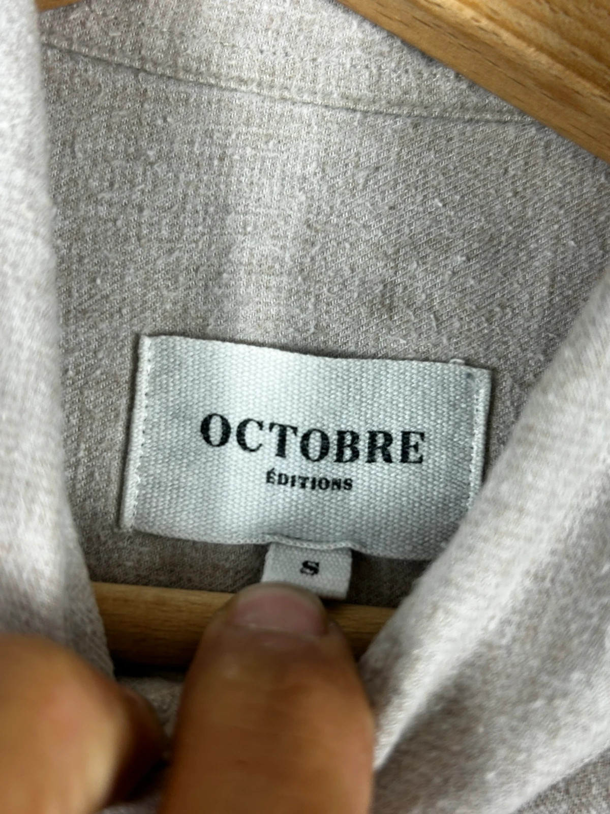 Octobre Éditions homme chemise taille S col boutonné casual gris clair chiné – Octobre Editions – taille S 4
