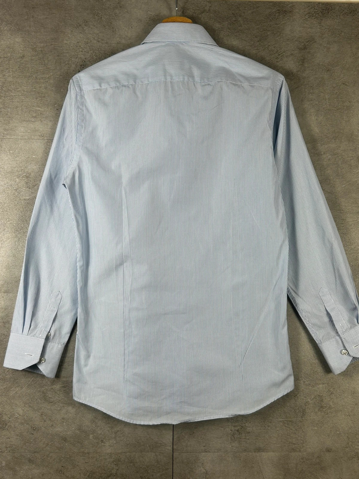 Hast Paris homme chemise formelle taille 36 XS fines rayures bleu blanc 100% coton – Hast – taille XS 3
