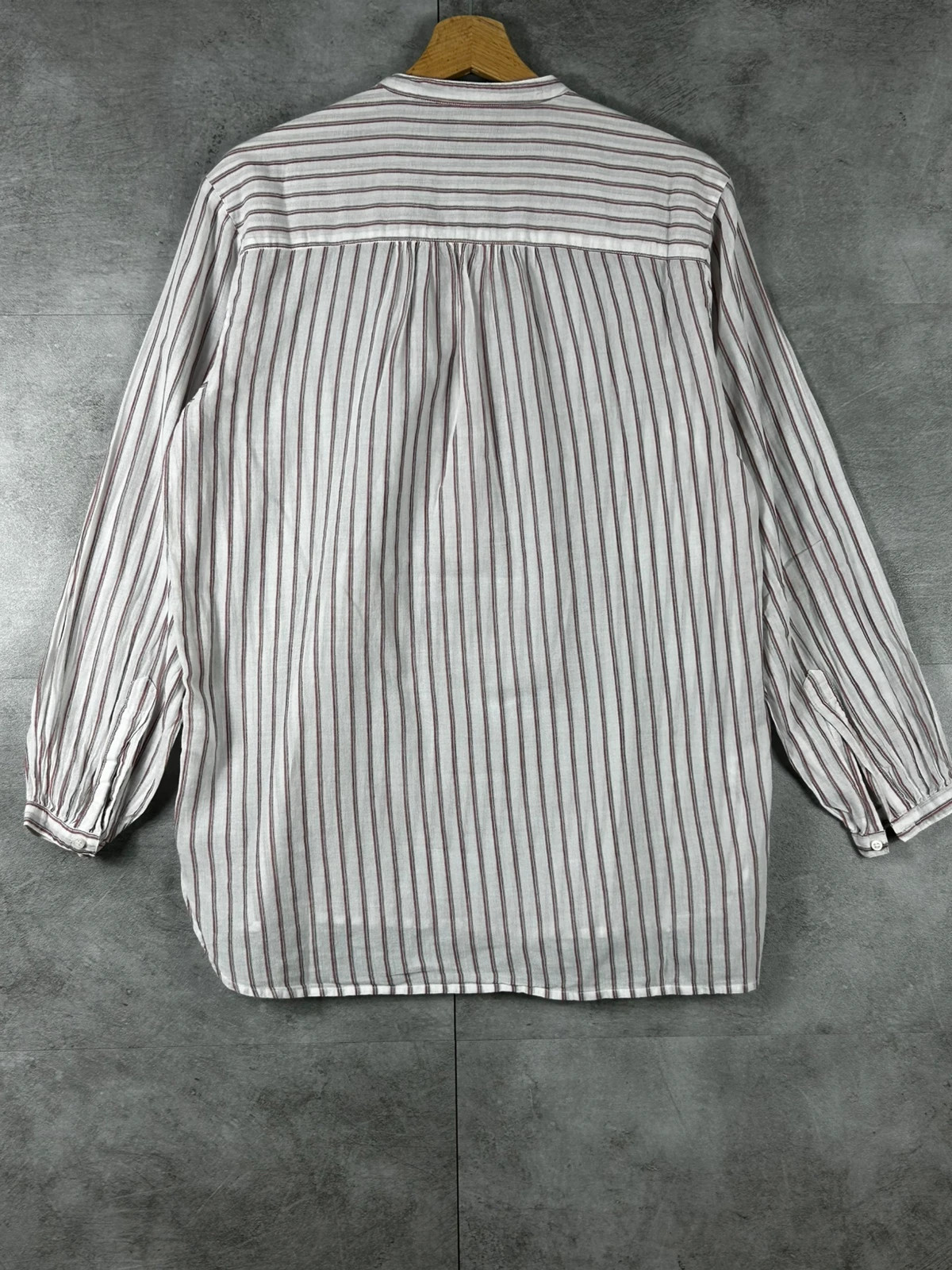 Laurence Bras femme blouse tunique taille 1 S oversize 100% coton rayée écru bordeaux noir – Laurence Bras – taille S / 36 / 8 2