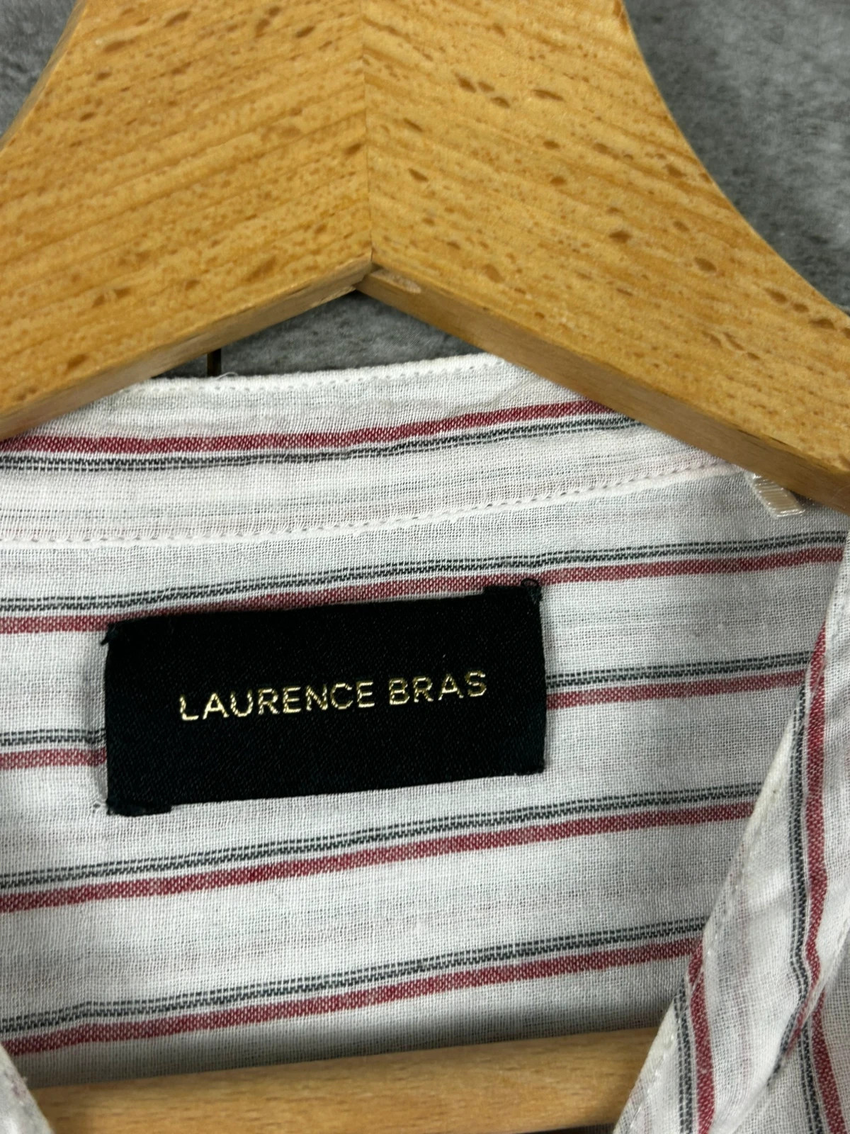 Laurence Bras femme blouse tunique taille 1 S oversize 100% coton rayée écru bordeaux noir – Laurence Bras – taille S / 36 / 8 5