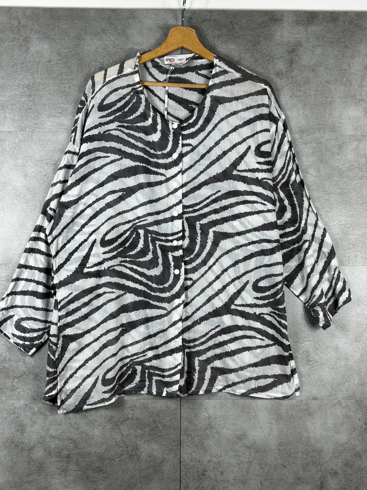 ERES femme tunique oversize taille 40 coton imprimé zèbre noir blanc vintage Made in France – Eres – taille L / 40 / 12