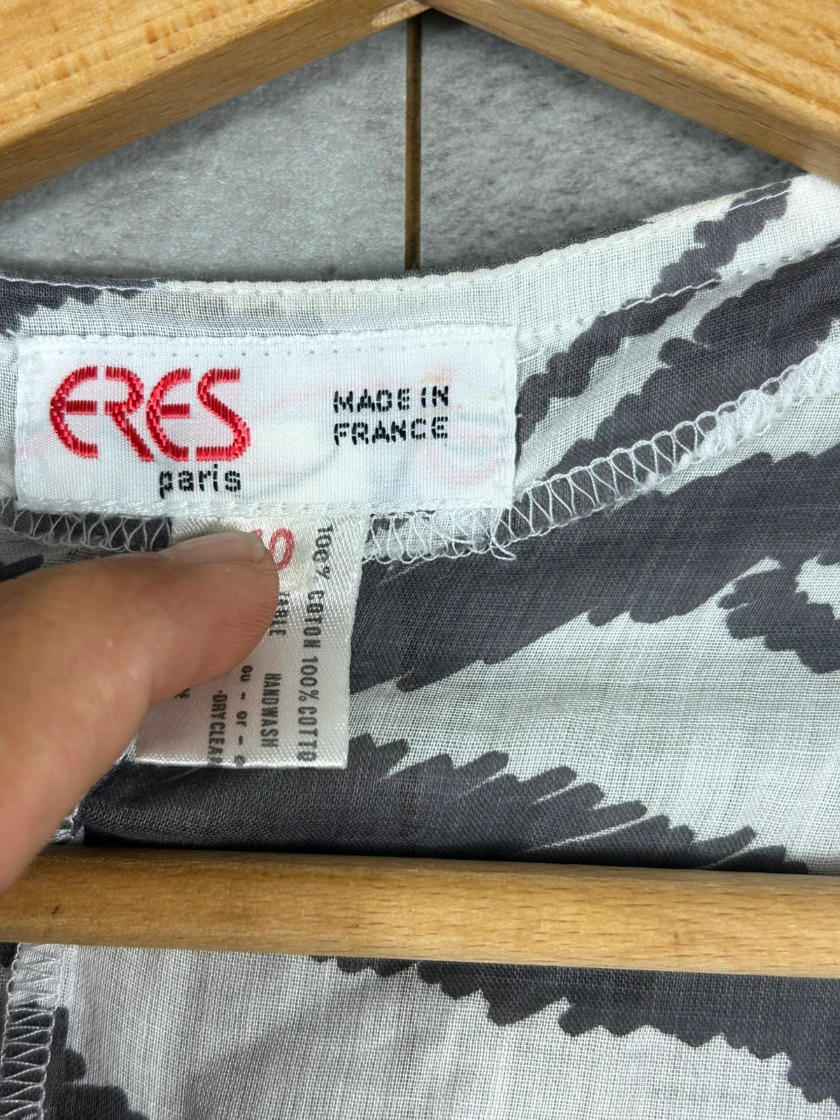 ERES femme tunique oversize taille 40 coton imprimé zèbre noir blanc vintage Made in France – Eres – taille L / 40 / 12 3