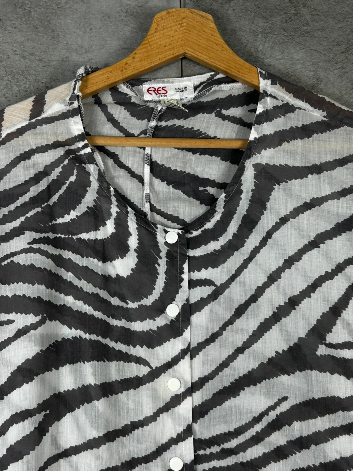 ERES femme tunique oversize taille 40 coton imprimé zèbre noir blanc vintage Made in France – Eres – taille L / 40 / 12 4