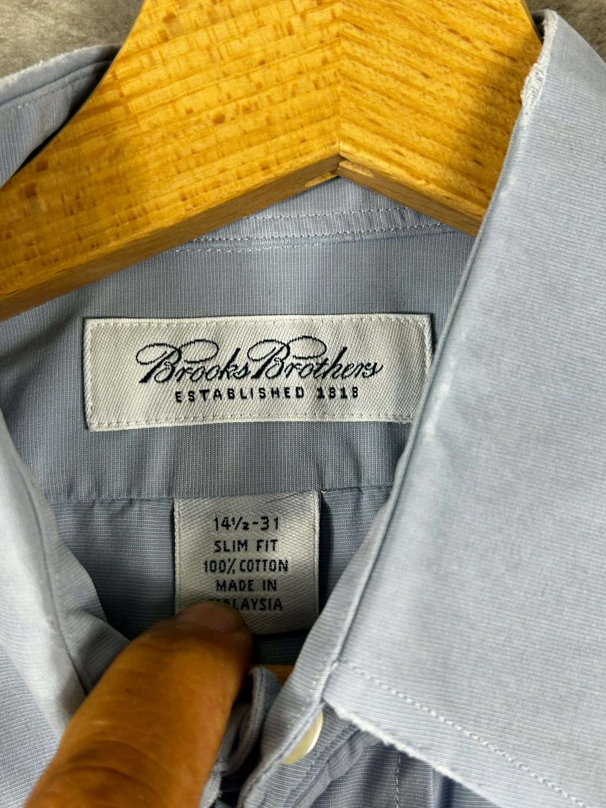 Brooks Brothers homme chemise Slim Fit taille S coton manches longues gris bleu – Brooks Brothers – taille S 4