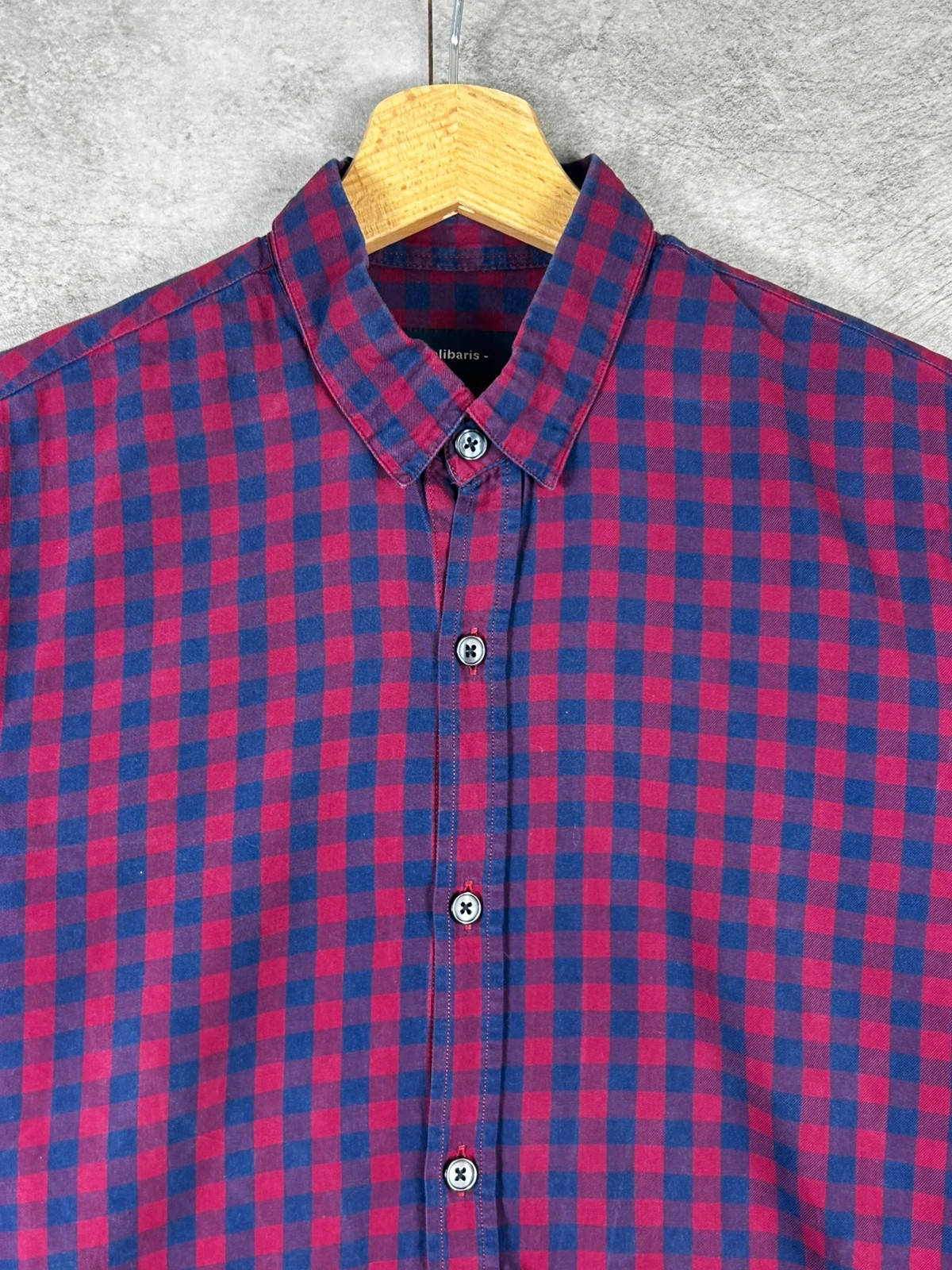 Balibaris homme chemise carreaux vichy taille XS coton bordeaux bleu marine – Balibaris – taille XS 3