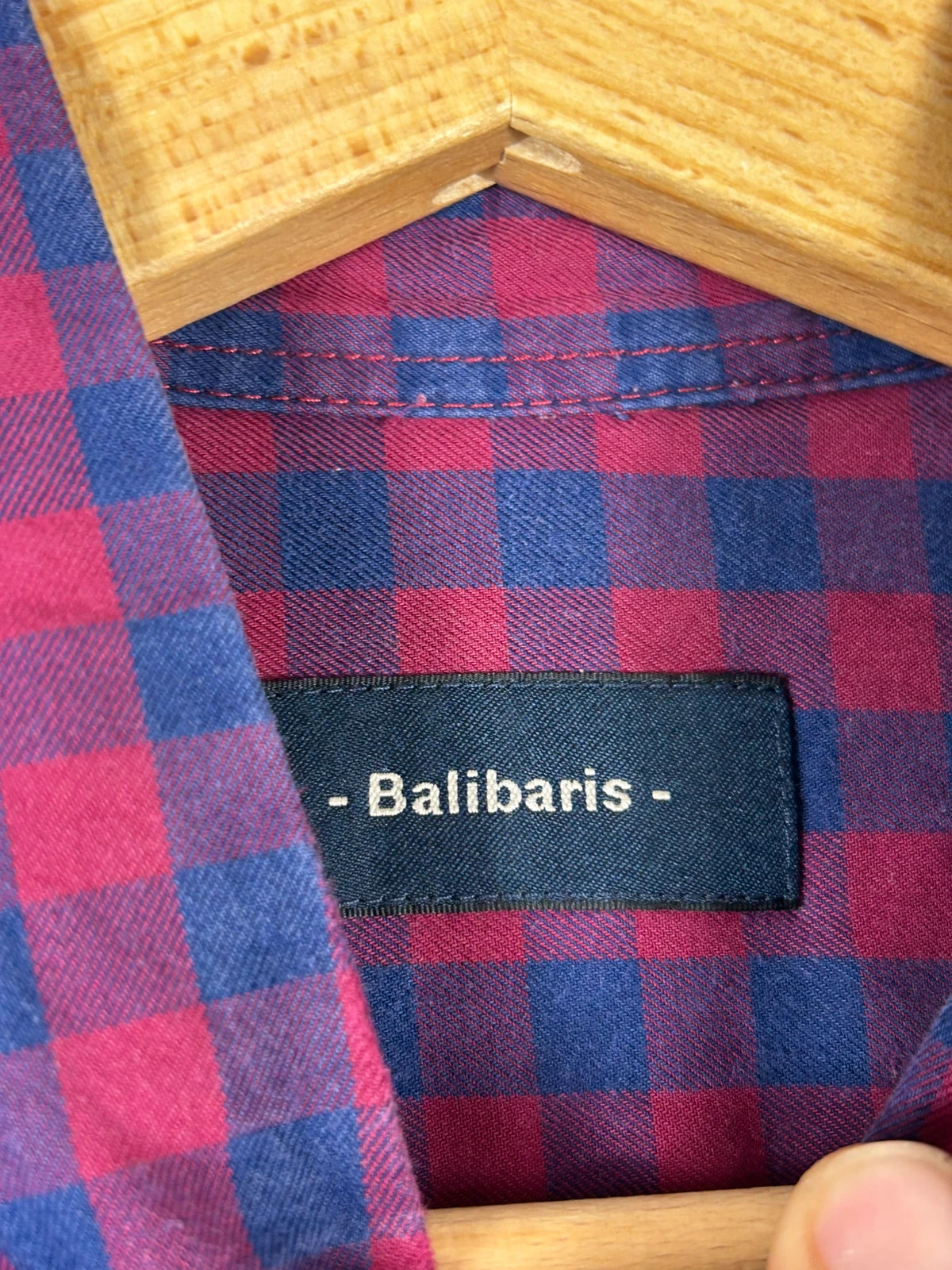 Balibaris homme chemise carreaux vichy taille XS coton bordeaux bleu marine – Balibaris – taille XS 4