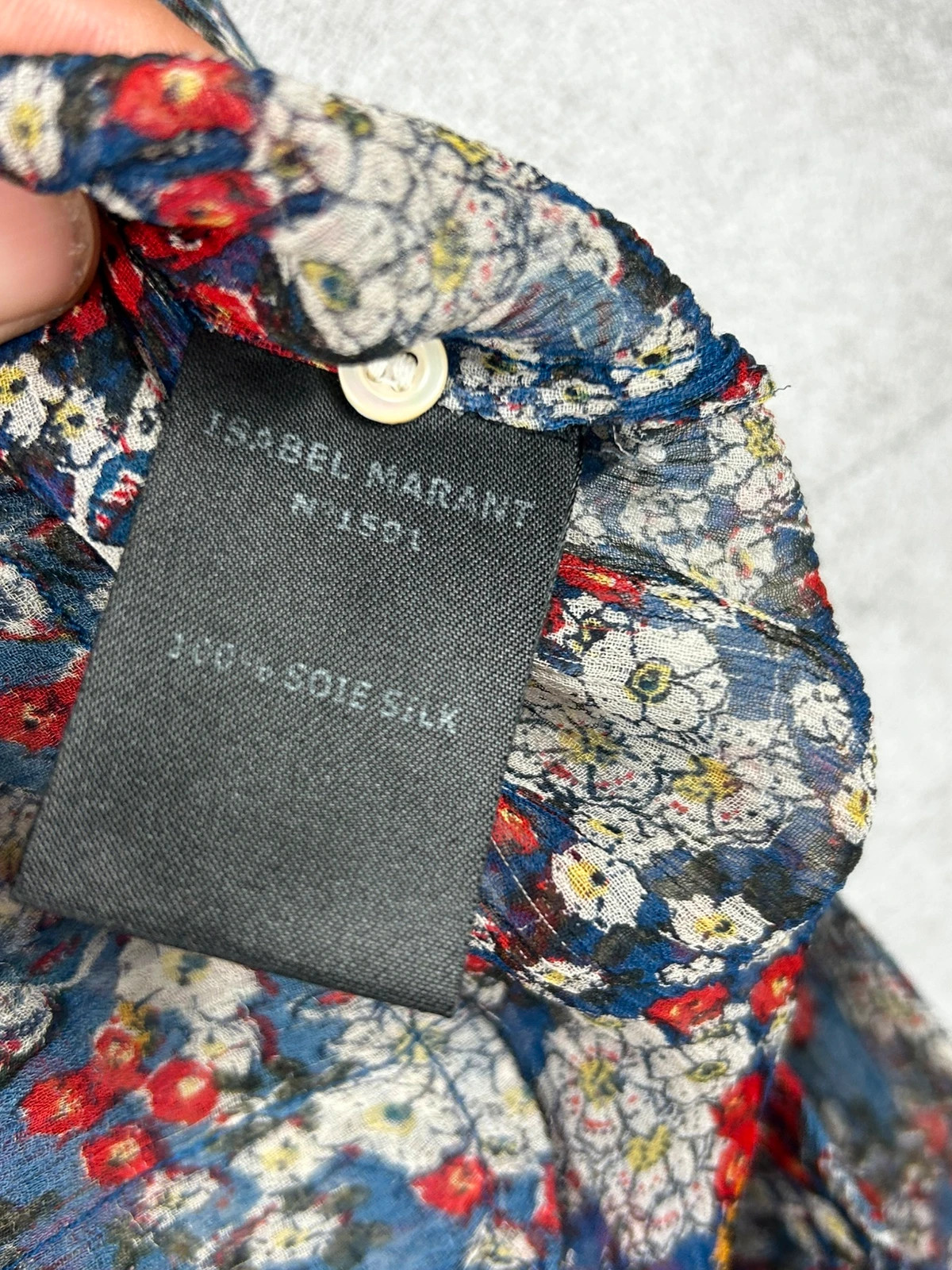 Étoile Isabel Marant femme chemise taille 1 100% soie fleurie bleu – Isabel Marant – taille S / 36 / 8 5
