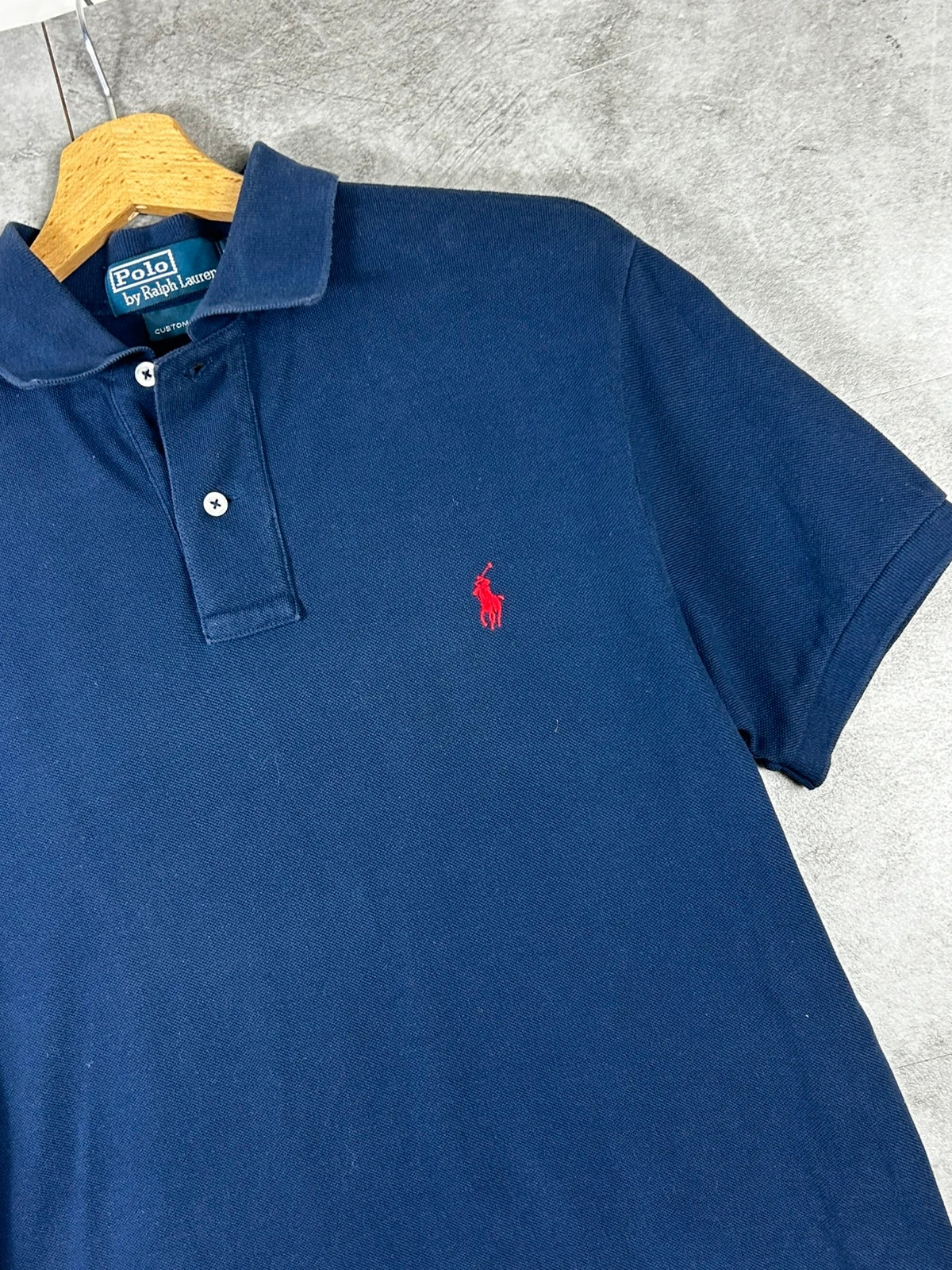 Ralph Lauren hommes polo Custom Fit taille M coton piqué logo brodé bleu marine – Ralph Lauren – taille M 3
