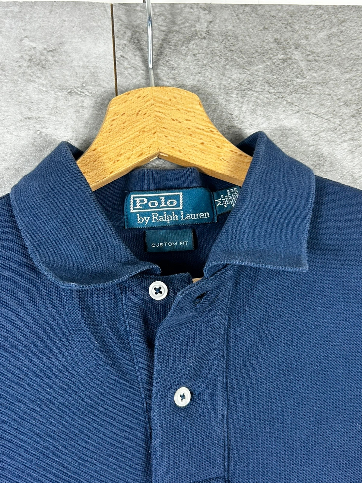 Ralph Lauren hommes polo Custom Fit taille M coton piqué logo brodé bleu marine – Ralph Lauren – taille M 4