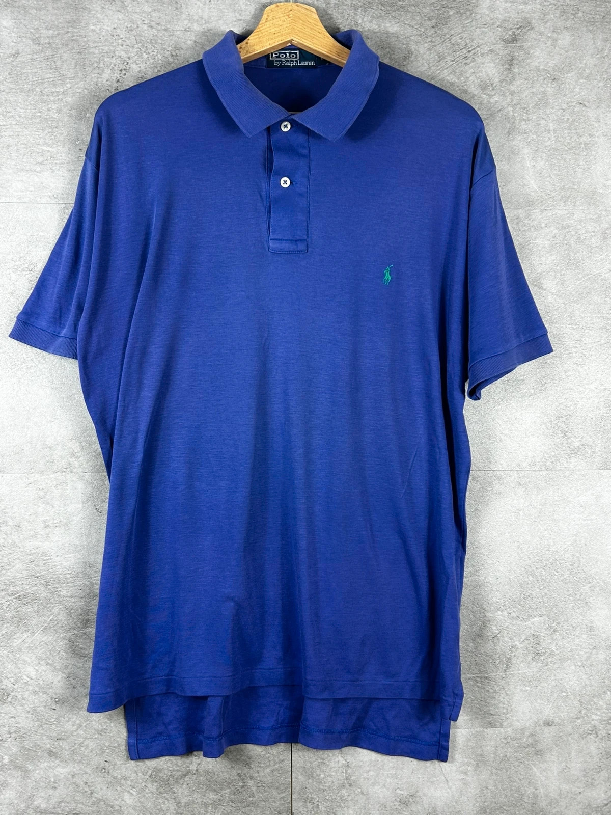 Ralph Lauren hommes polo vintage taille L coton violet logo poney vert brodé – Ralph Lauren – taille L