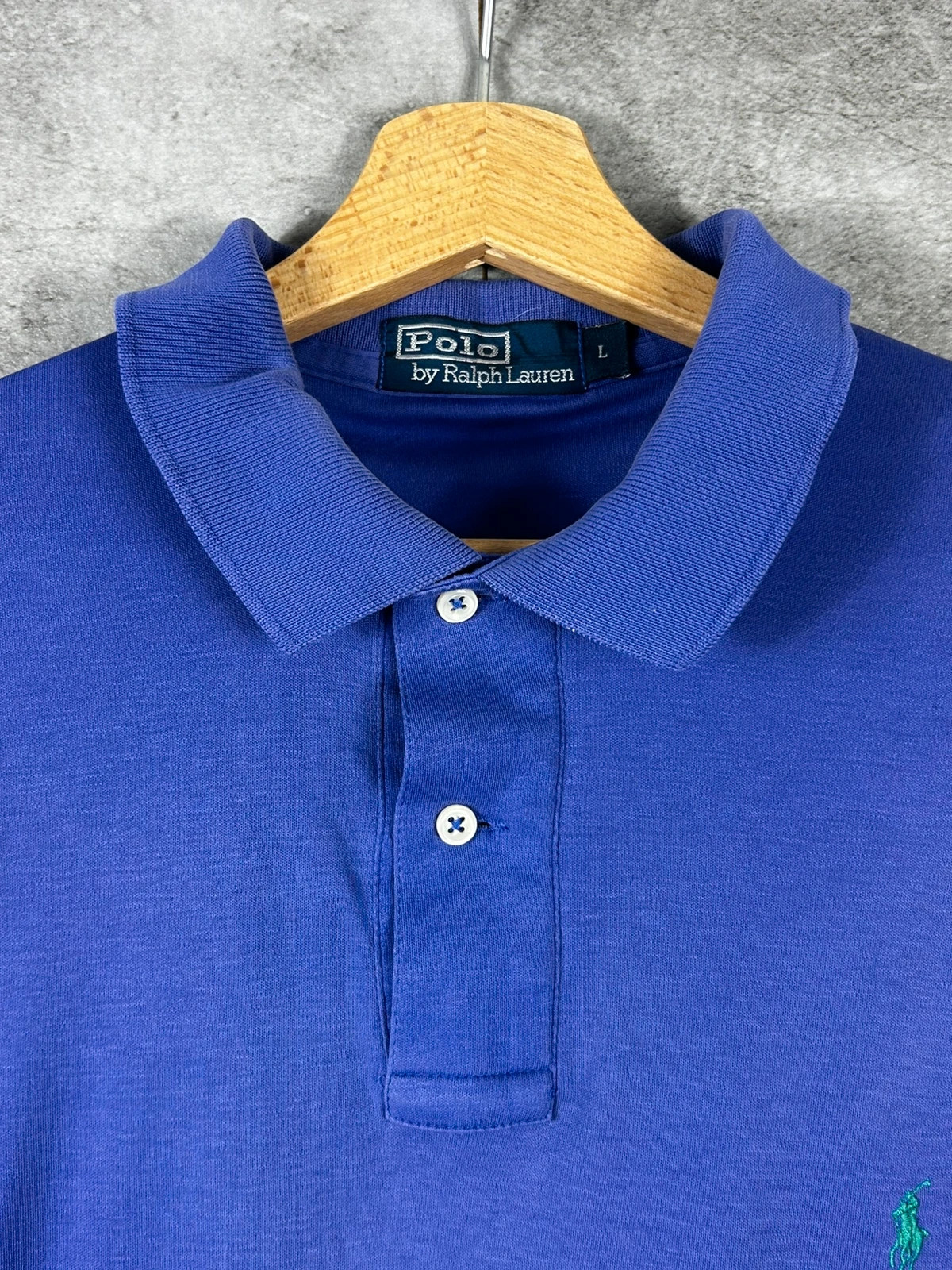 Ralph Lauren hommes polo vintage taille L coton violet logo poney vert brodé – Ralph Lauren – taille L 4