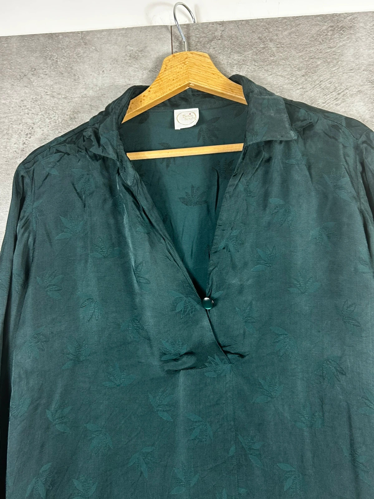 Petits Hauts femme blouse taille 36 jacquard feuillage col V vert émeraude – Des Petits Hauts – taille S / 36 / 8 3