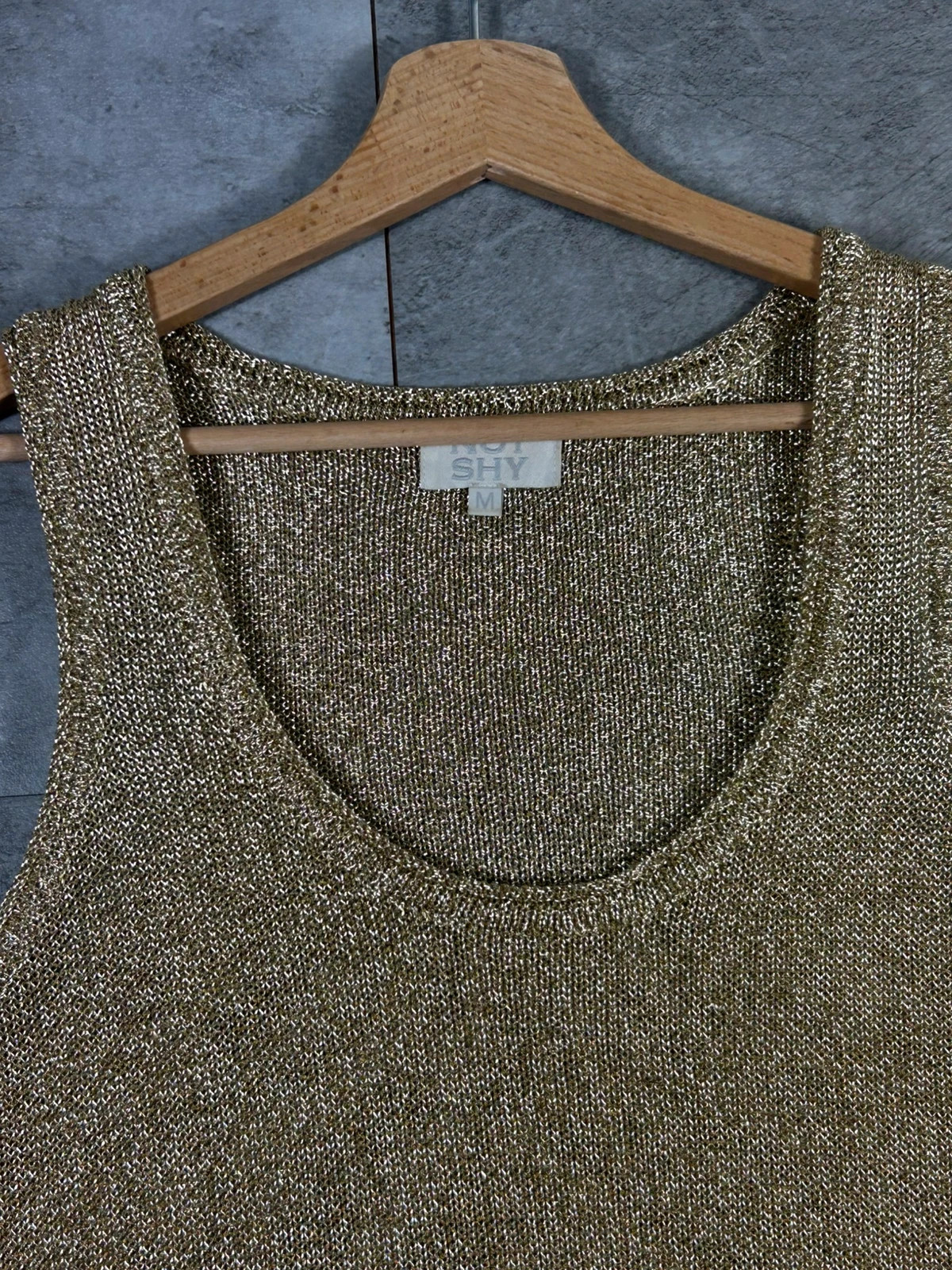 Not Shy femme débardeur long taille M viscose maille lurex métallisée dorée – Not Shy – taille M / 38 / 10 3
