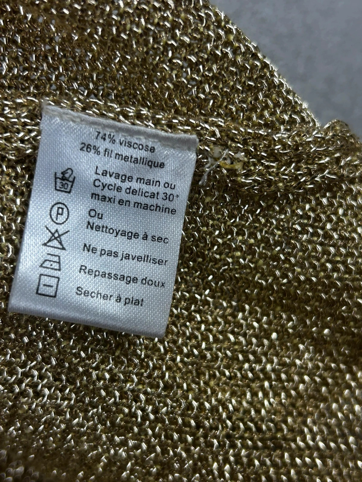 Not Shy femme débardeur long taille M viscose maille lurex métallisée dorée – Not Shy – taille M / 38 / 10 5