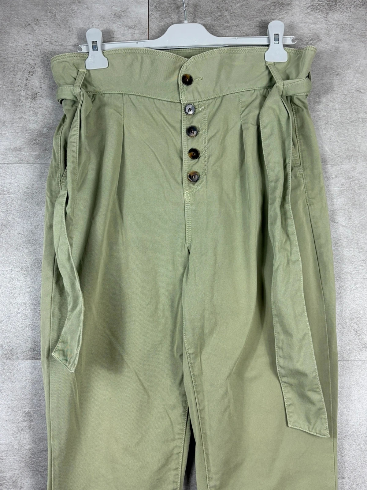 Sézane femmes pantalon Leandro taille 38 coton bio paperbag taille haute vert mint – Sézane – taille M / 38 / 10 3