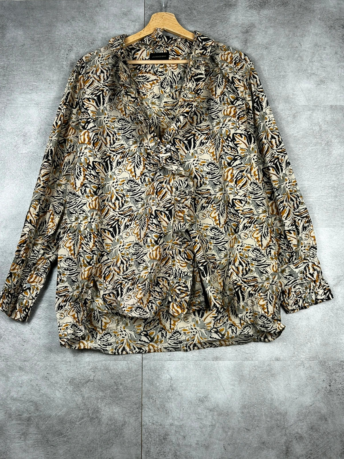 Laurence Bras femme blouse taille 1 38 coton floral volants bohème oversize multicolore
