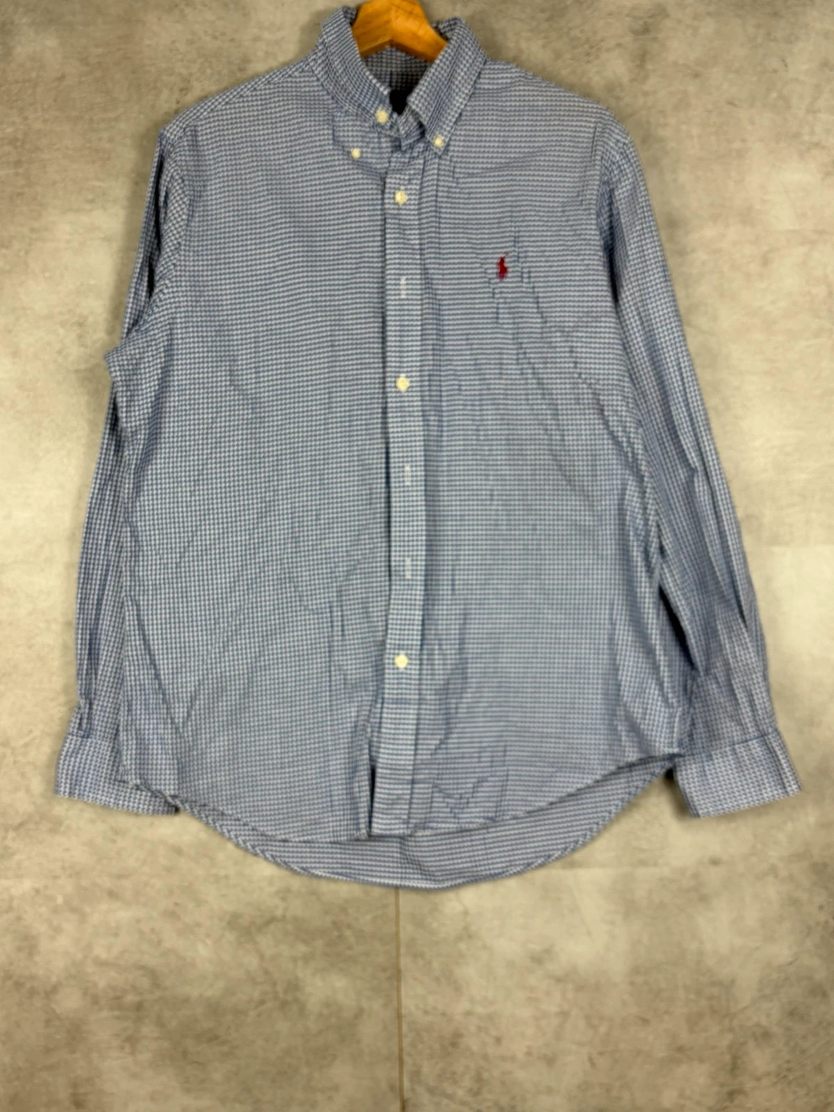 Ralph Lauren homme chemise taille M vichy bleu blanc coton logo brodé – Ralph Lauren – taille M