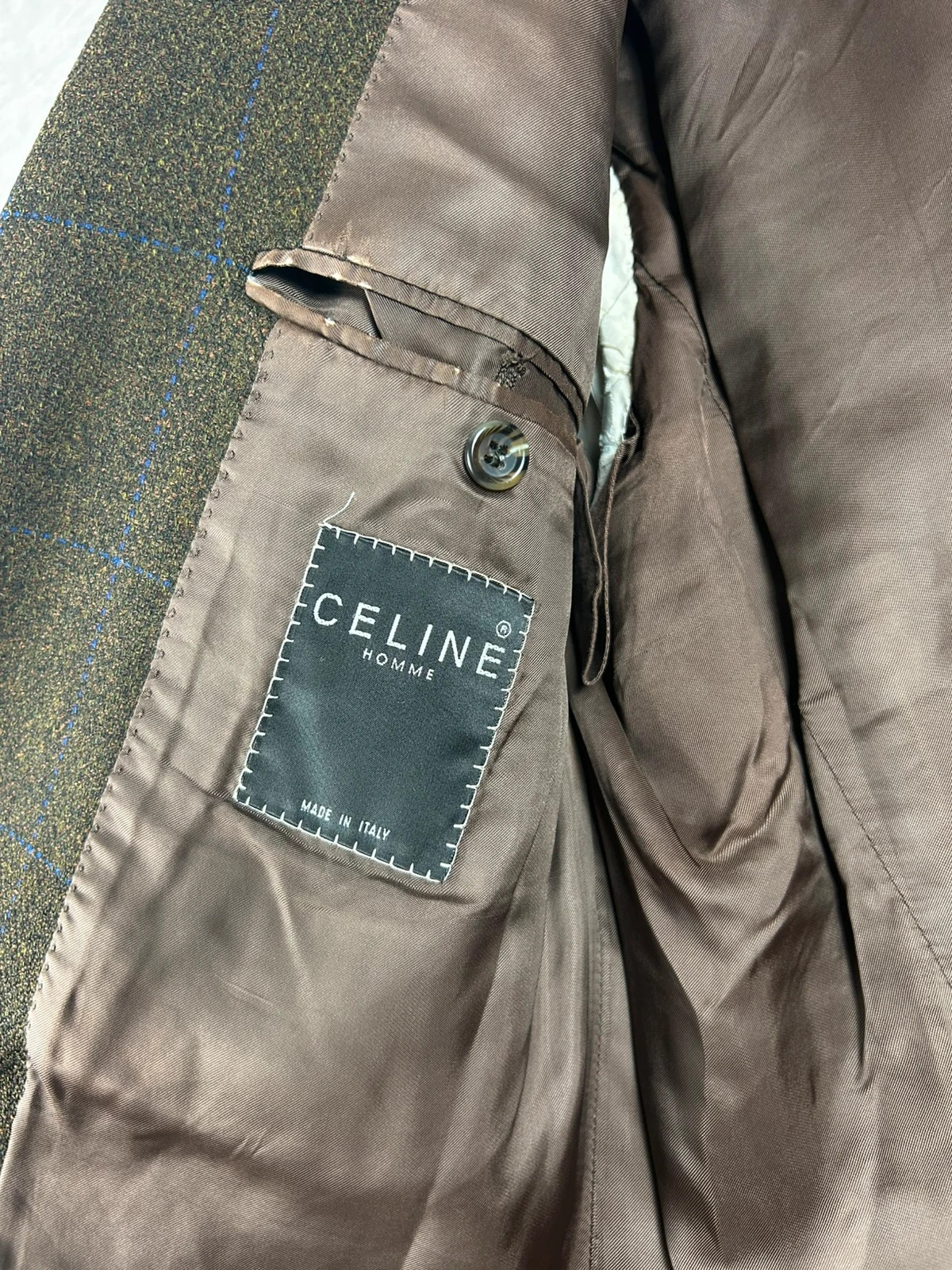 Celine Hommes blazer veste Costume Loro Piana laine cachemire 52 made in italy vintage luxe carreaux – CELINE – taille 52 5