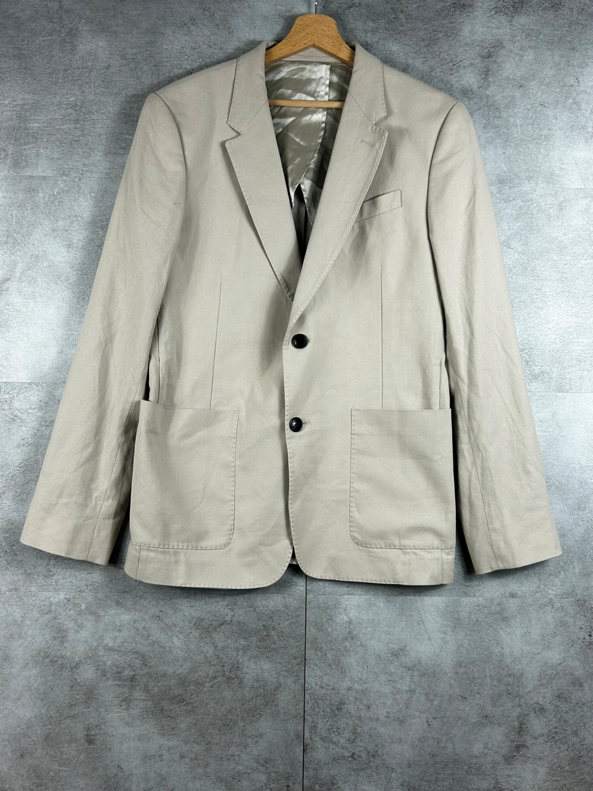 AMI Alexandre Mattiussi hommes Blazer Veste costume 48 beige tailoring minimaliste luxe