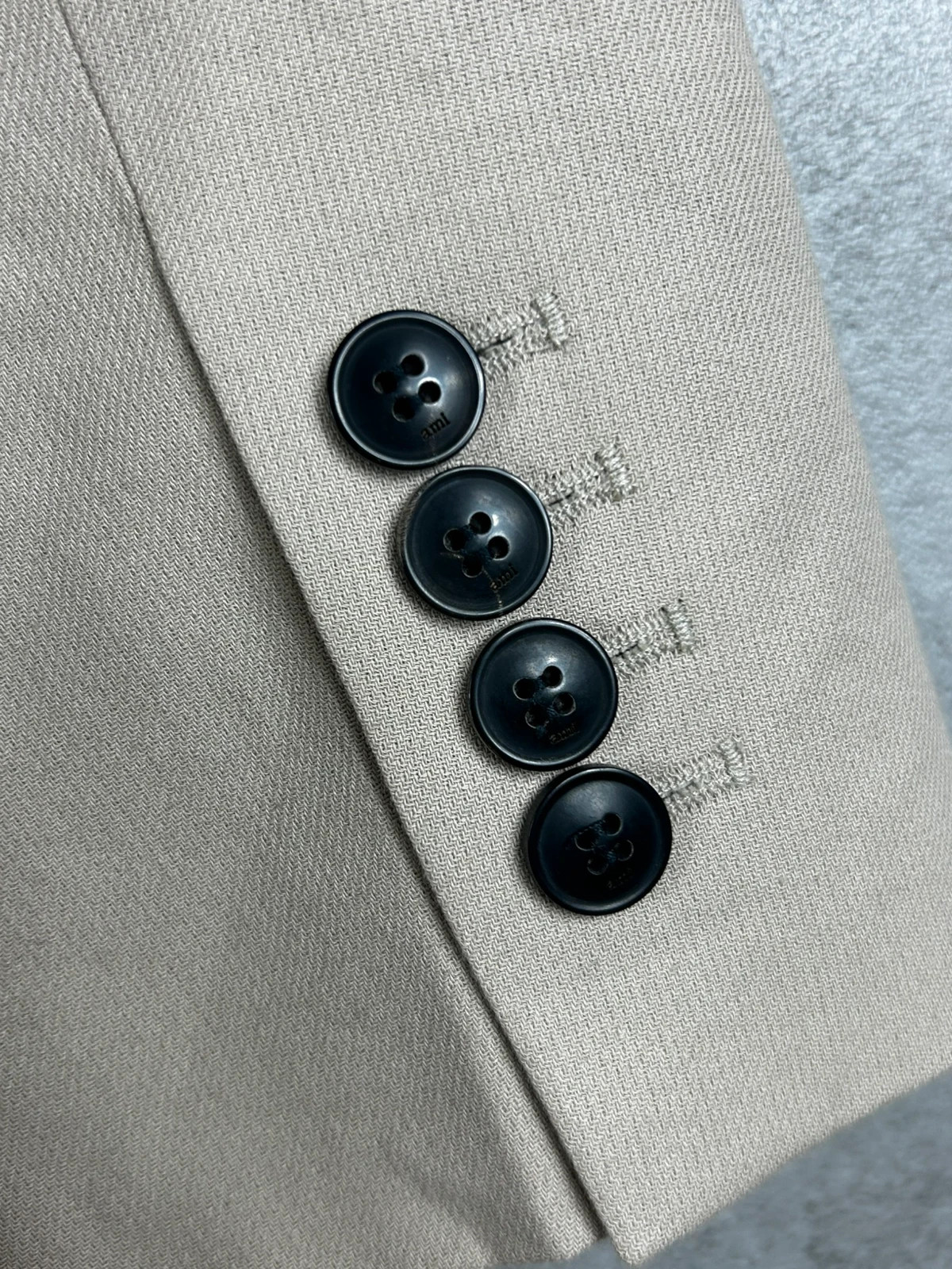 AMI Alexandre Mattiussi hommes Blazer Veste costume 48 beige tailoring minimaliste luxe – AMI – taille 48 5
