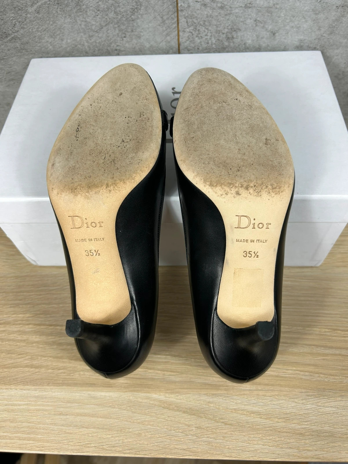 Christian Dior femme escarpins cuir noir boucle CD taille 35.5 Made in Italy luxe – Dior – taille 35.5 3