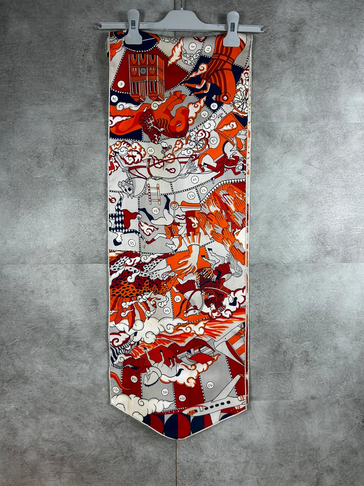 Hermès femme twilly écharpe foulard soie 100% Made in France orange rouge bleu luxe