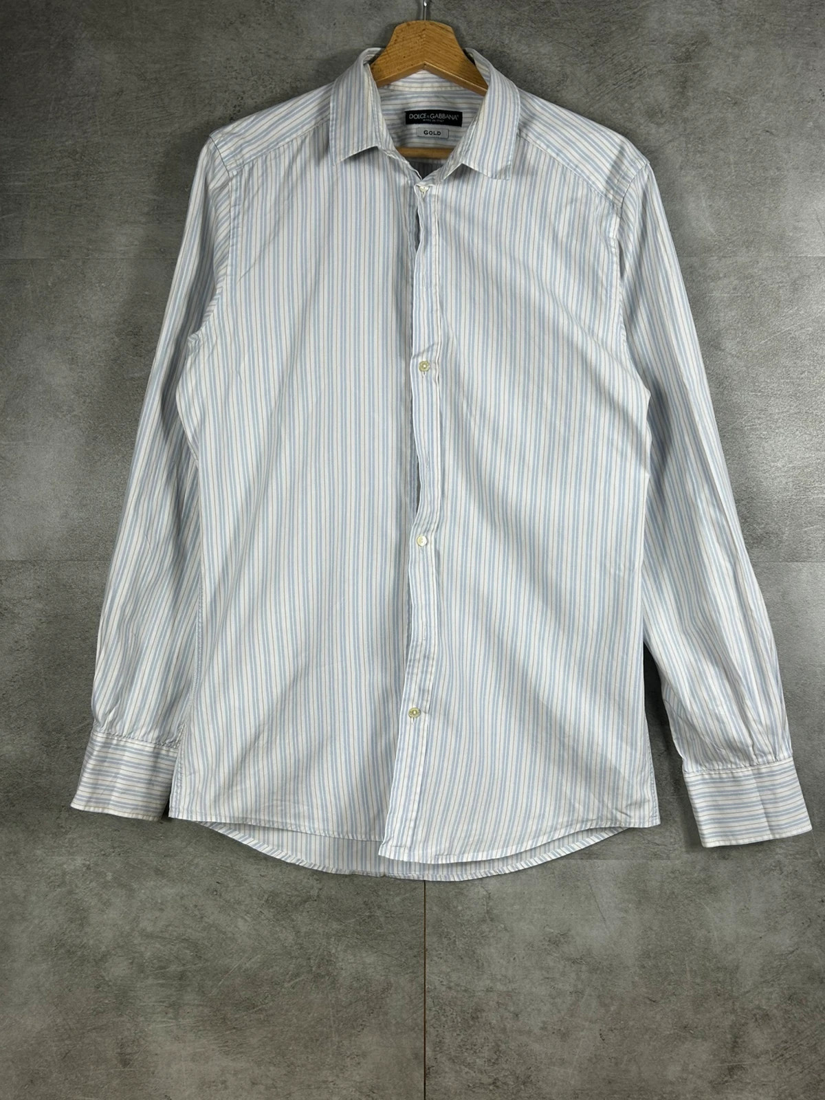 Dolce & Gabbana homme chemise Gold rayée coton Made in Italy taille M luxe business