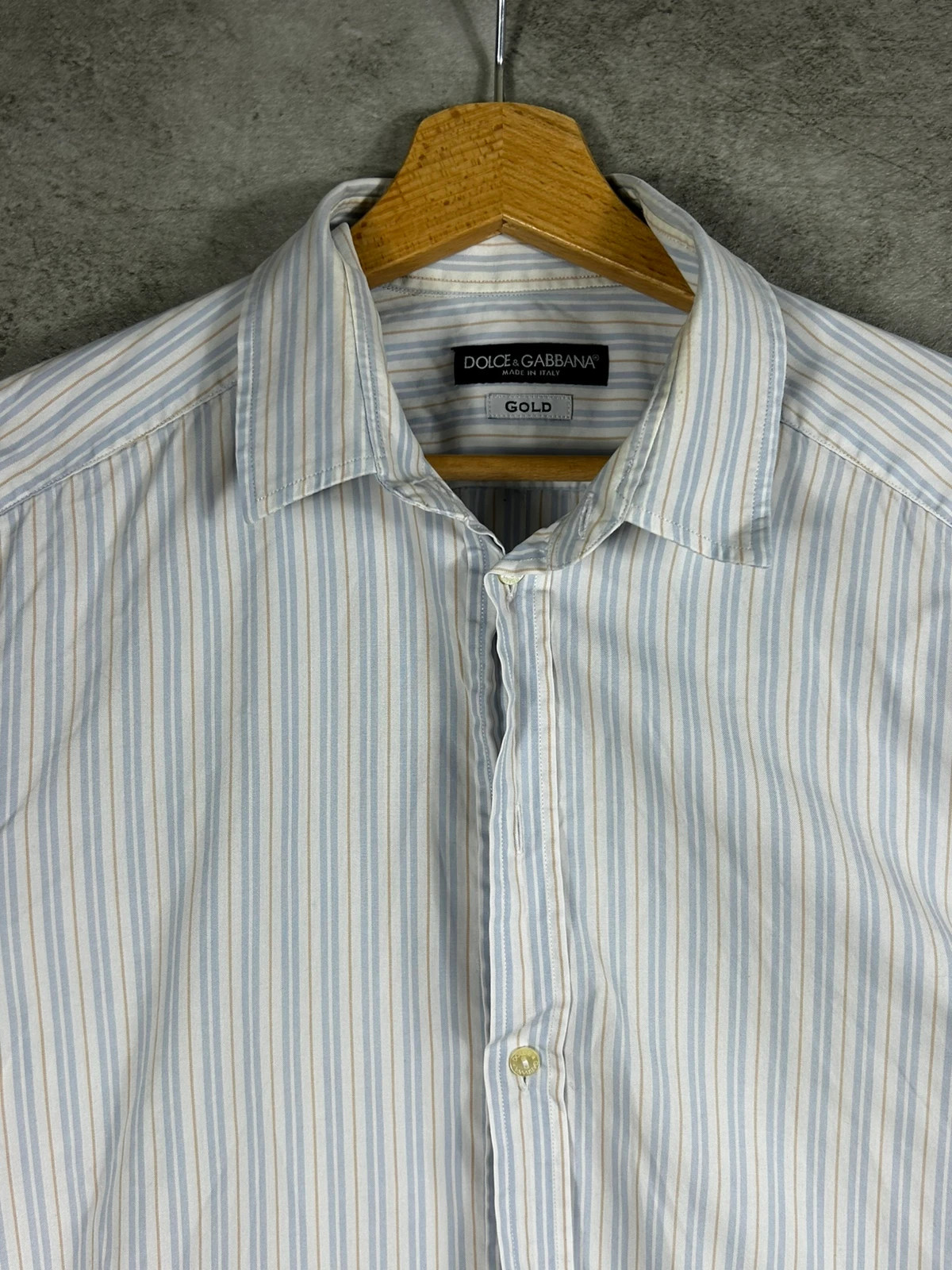 Dolce & Gabbana homme chemise Gold rayée coton Made in Italy taille M luxe business – Dolce & Gabbana – taille M 3