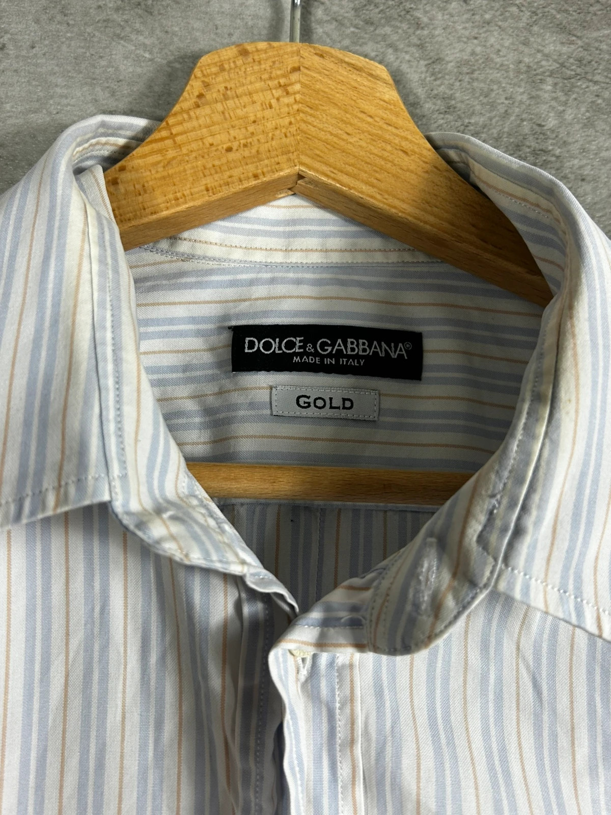 Dolce & Gabbana homme chemise Gold rayée coton Made in Italy taille M luxe business – Dolce & Gabbana – taille M 4