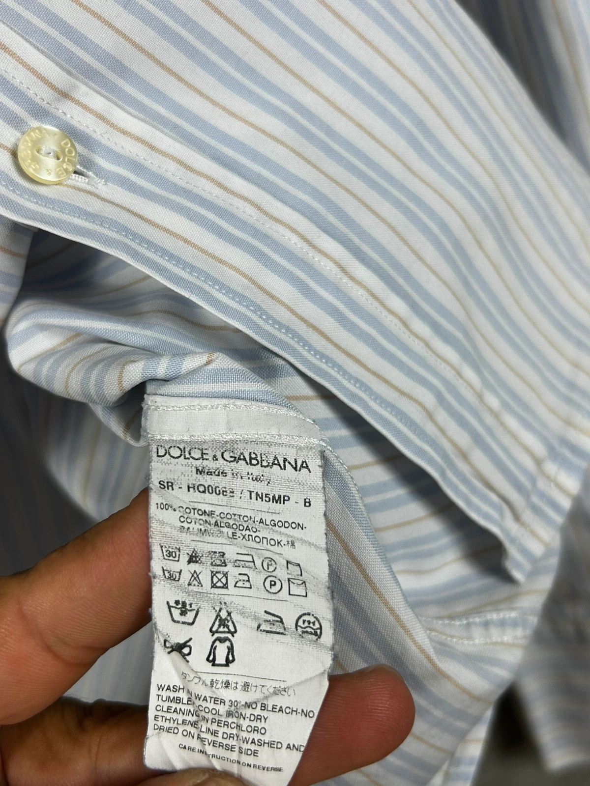 Dolce & Gabbana homme chemise Gold rayée coton Made in Italy taille M luxe business – Dolce & Gabbana – taille M 5