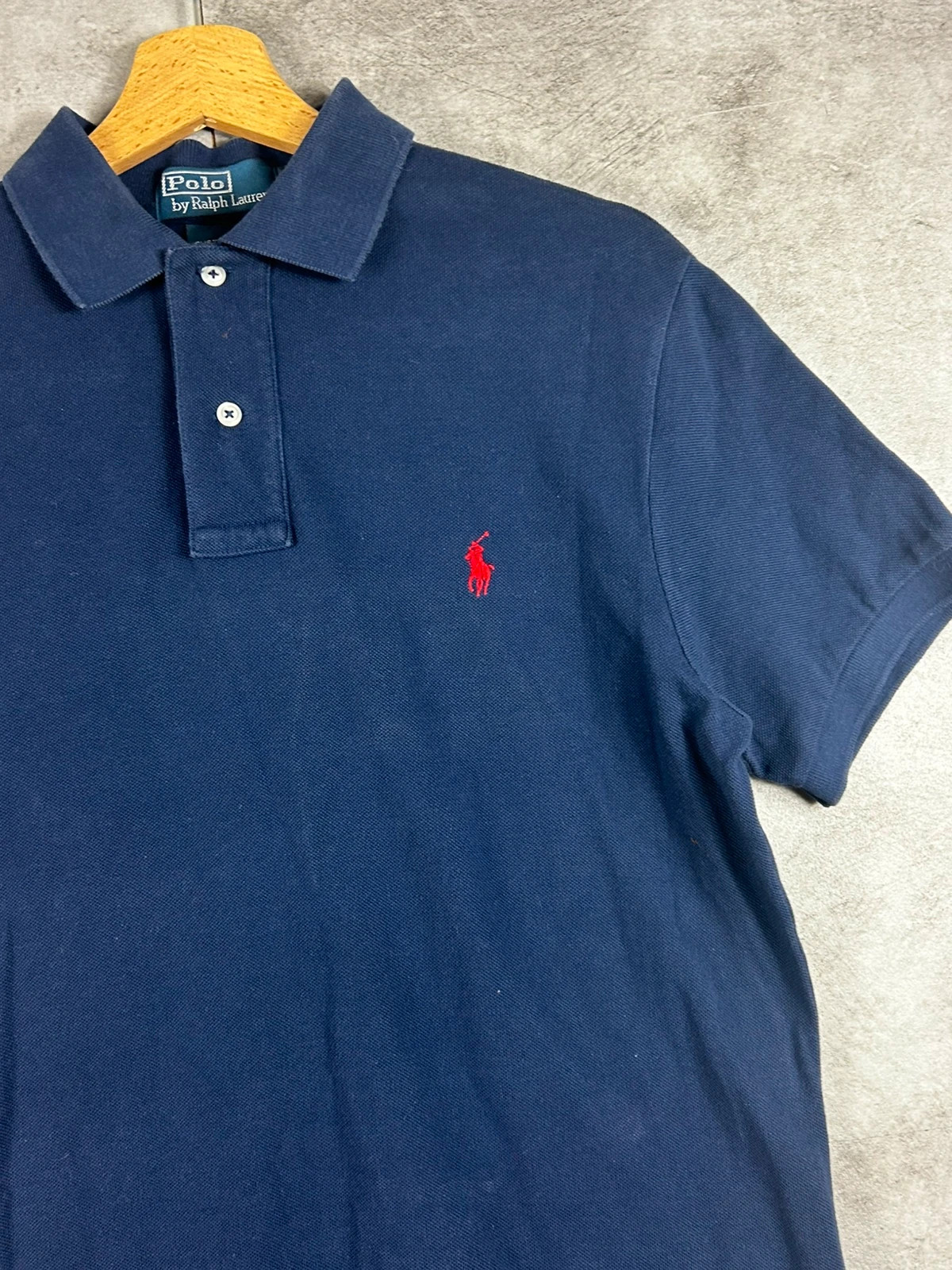 Ralph Lauren hommes polo Custom Fit M Bleu Marine Logo Rouge Coton Homme – Ralph Lauren – taille M 4