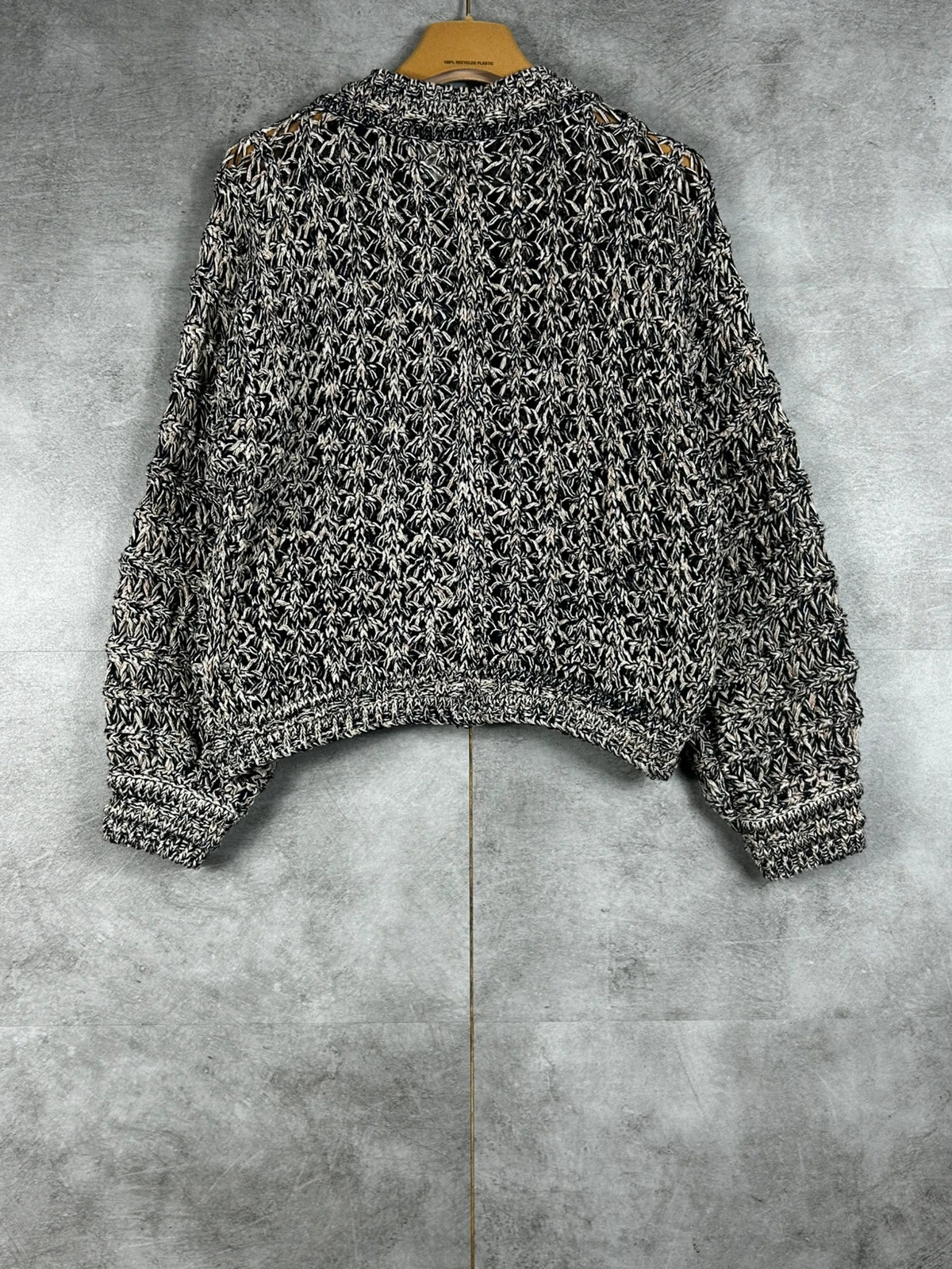 ba&sh femmes cardigan maille ajourée oversize taille 1 noir beige lurex bohème luxe chunky knit – Ba&sh – taille S / 36 / 8 2