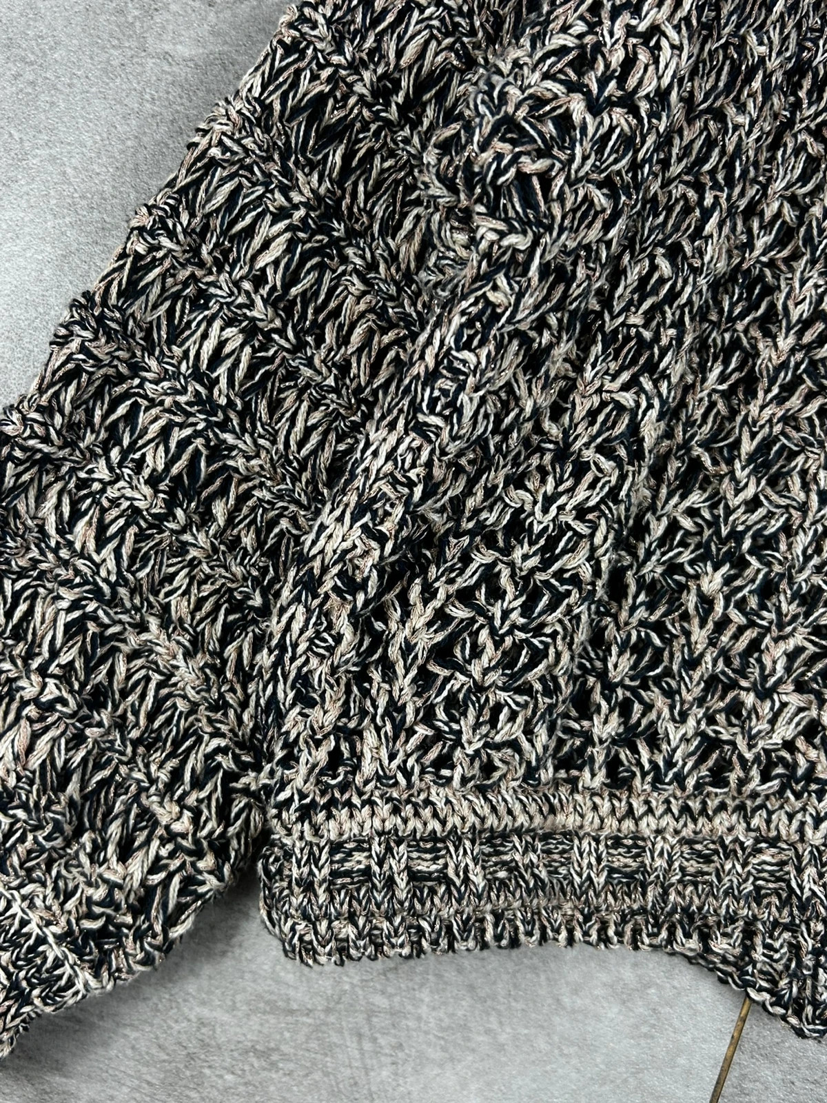 ba&sh femmes cardigan maille ajourée oversize taille 1 noir beige lurex bohème luxe chunky knit – Ba&sh – taille S / 36 / 8 4