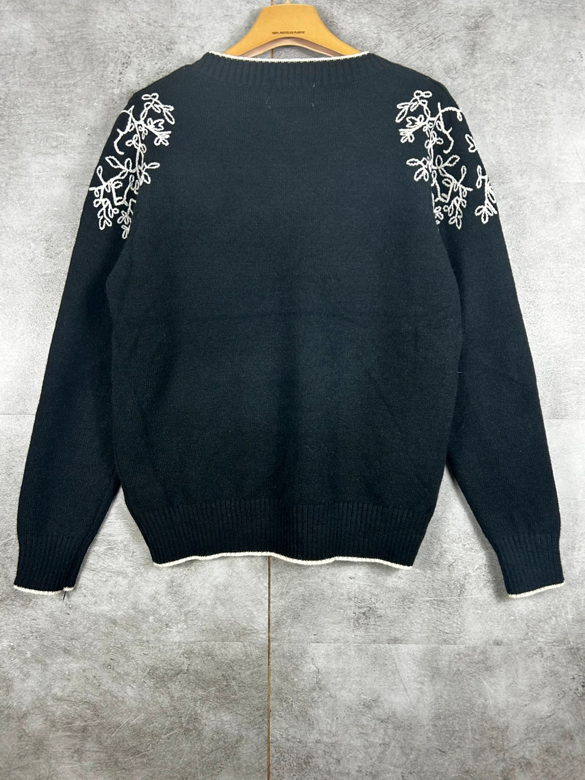 Cop Copine femme pull brodé floral taille M L noir blanc oversize maille douce bohème – Cop Copine – taille M / 38 / 10 2