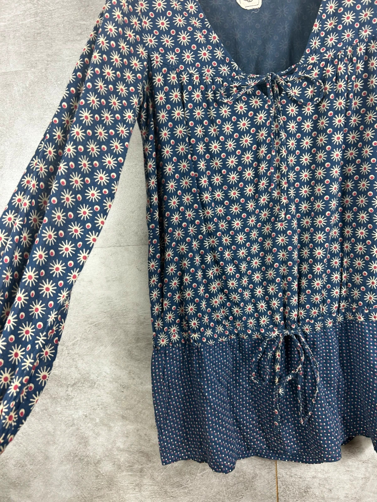 Antik Batik femme robe tunique bohème taille 38 S imprimé floral bleu manches longues – Antik Batik – taille S / 36 / 8 3