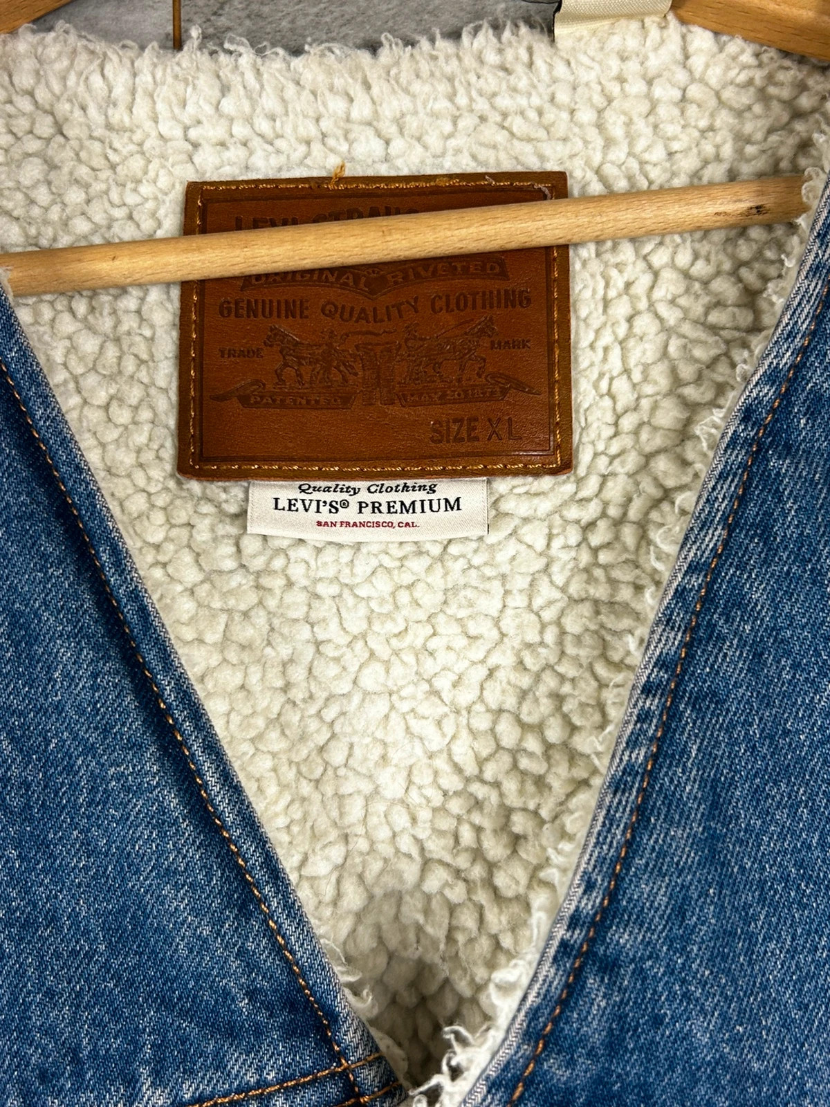Levi's Premium gilet sans manches jean sherpa homme XL western denim – Levi's – taille XL 3