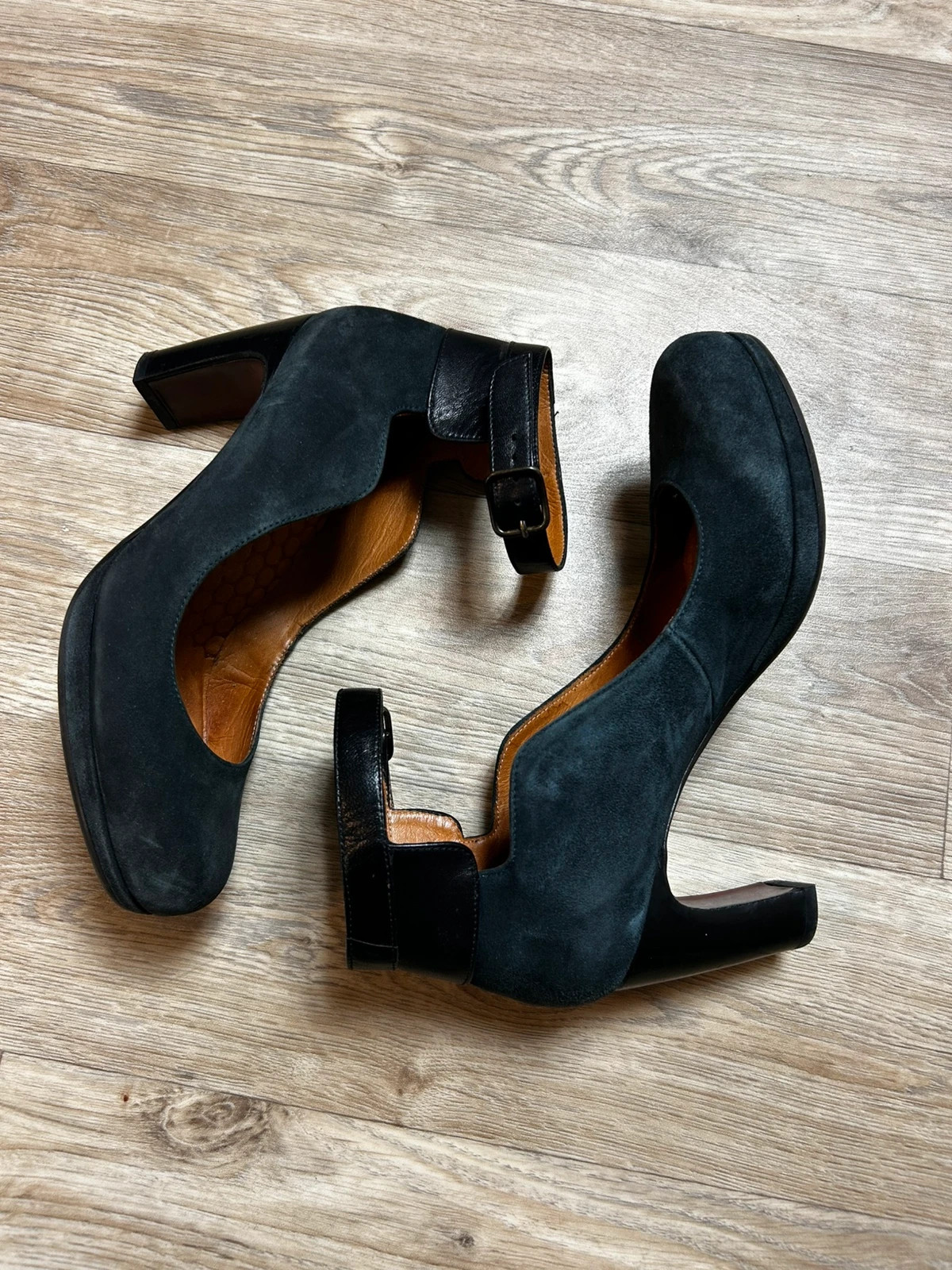 Chie Mihara femmes escarpins plateforme daim cuir T37 talons brides cheville bleu nuit made in Spain – Chie Mihara – taille 37 3