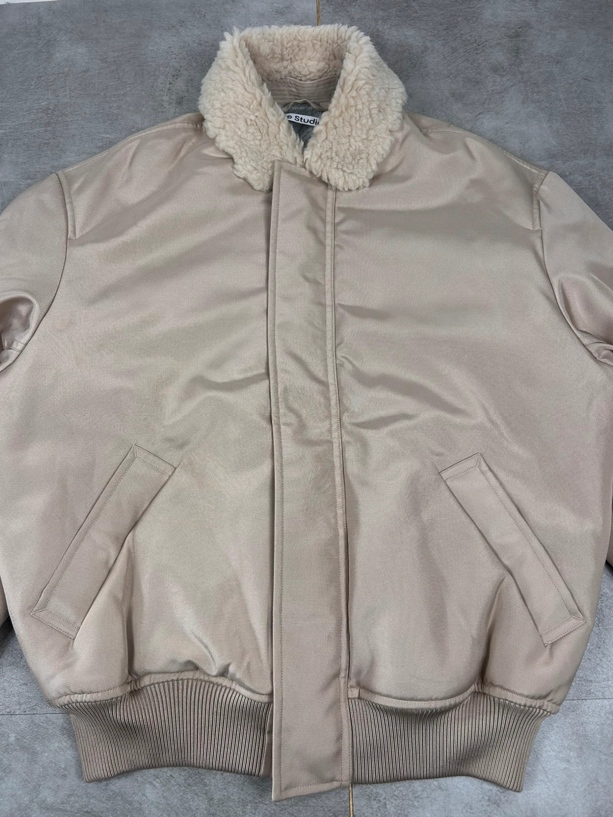 Acne Studios hommes veste blouson bomber taille M L oversize aviateur col mouton beige premium – Acne Studios – taille L 5