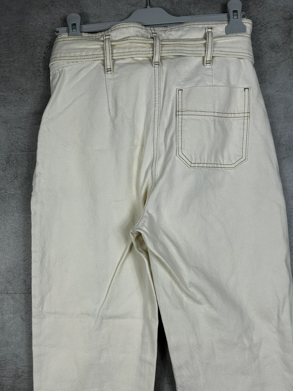 Sézane Femmes Jean Taille 36 Taille Haute Ceinture Écru Beige Mom Fit Casual Chic – Sézane – taille S / 36 / 8 4