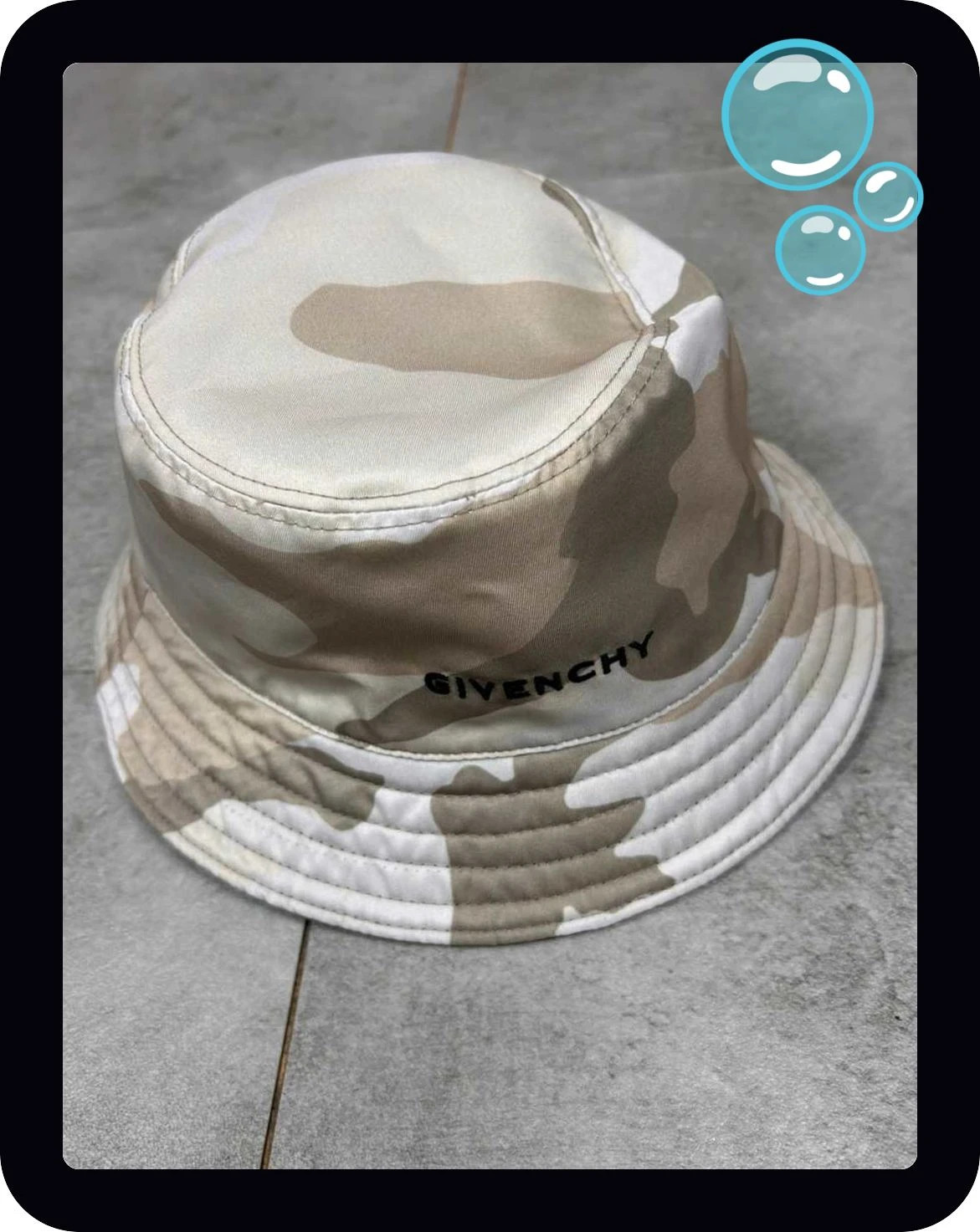 Givenchy homme bob réversible bucket hat taille 58 camouflage noir beige – Givenchy – taille 58 2