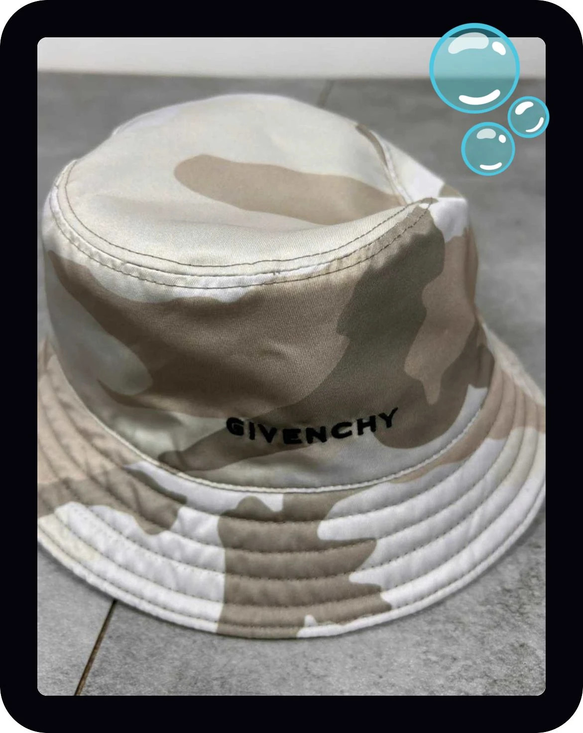 Givenchy homme bob réversible bucket hat taille 58 camouflage noir beige – Givenchy – taille 58 3