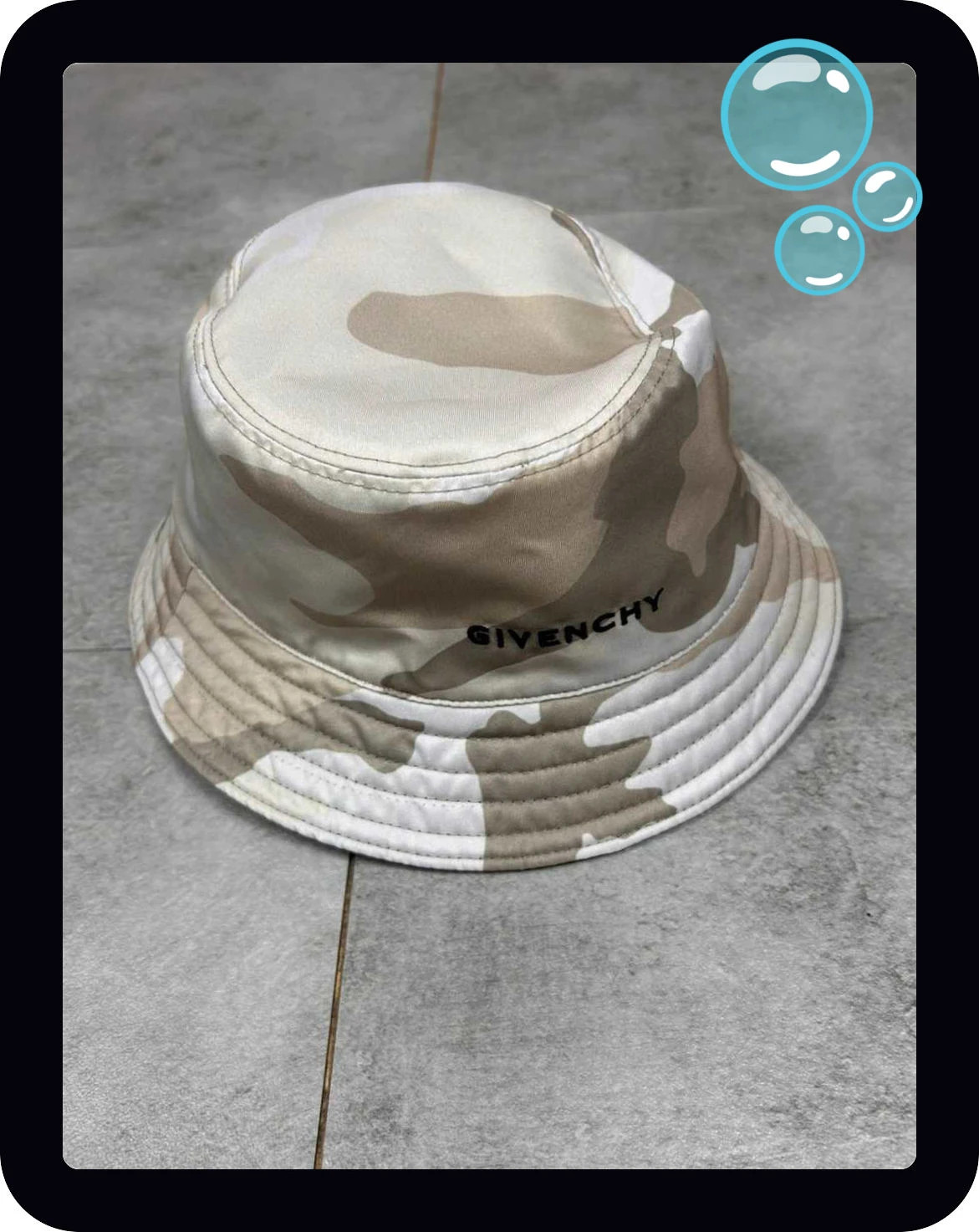 Givenchy homme bob réversible bucket hat taille 58 camouflage noir beige – Givenchy – taille 58 5