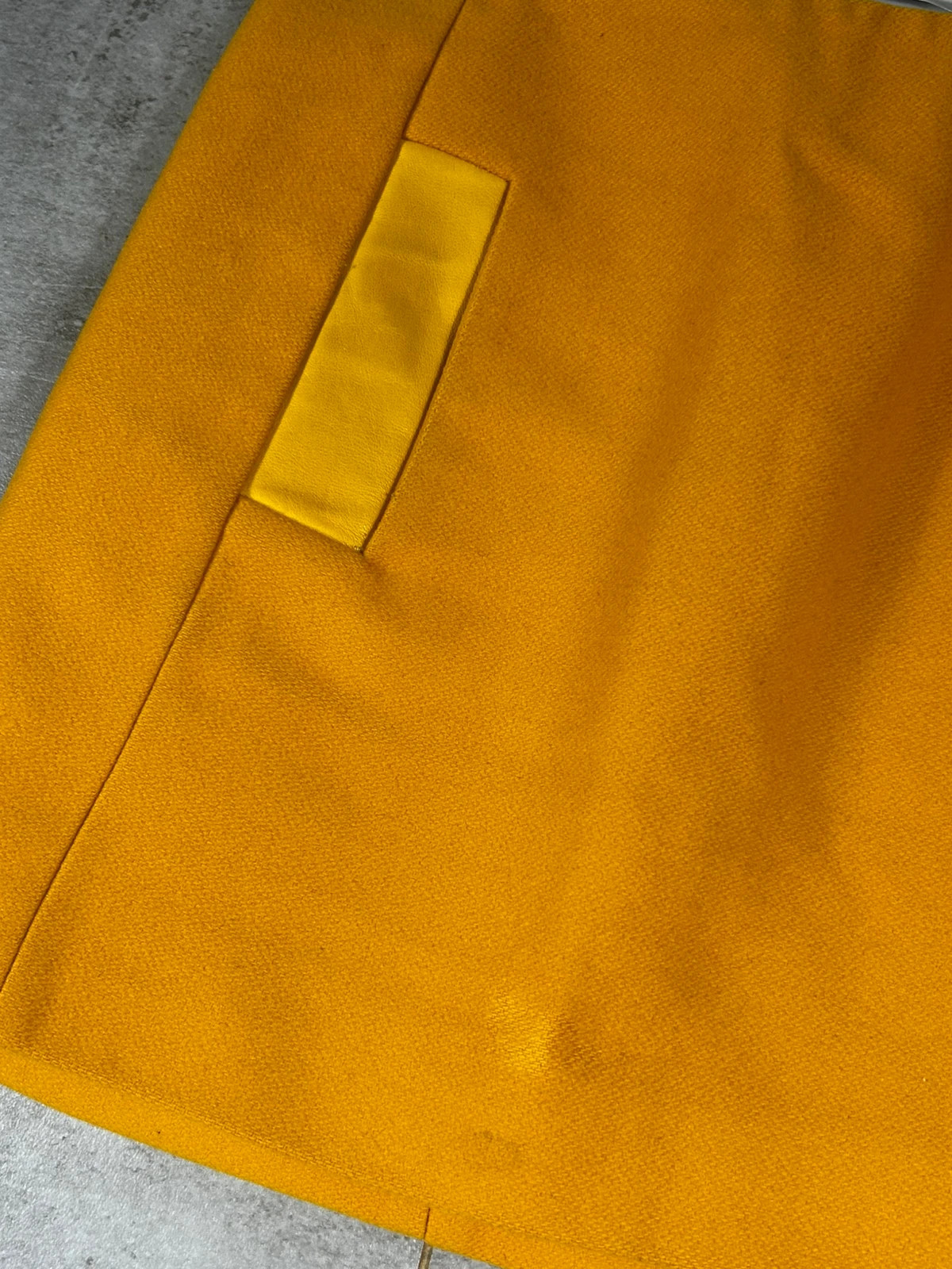 Maje Jupe Courte Laine Jaune Moutarde Cuir Agneau Taille 34 – Maje – taille XS / 34 / 6 3